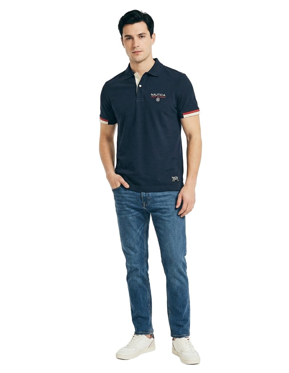 Playera nautica jeans cuello polo para hombre 2