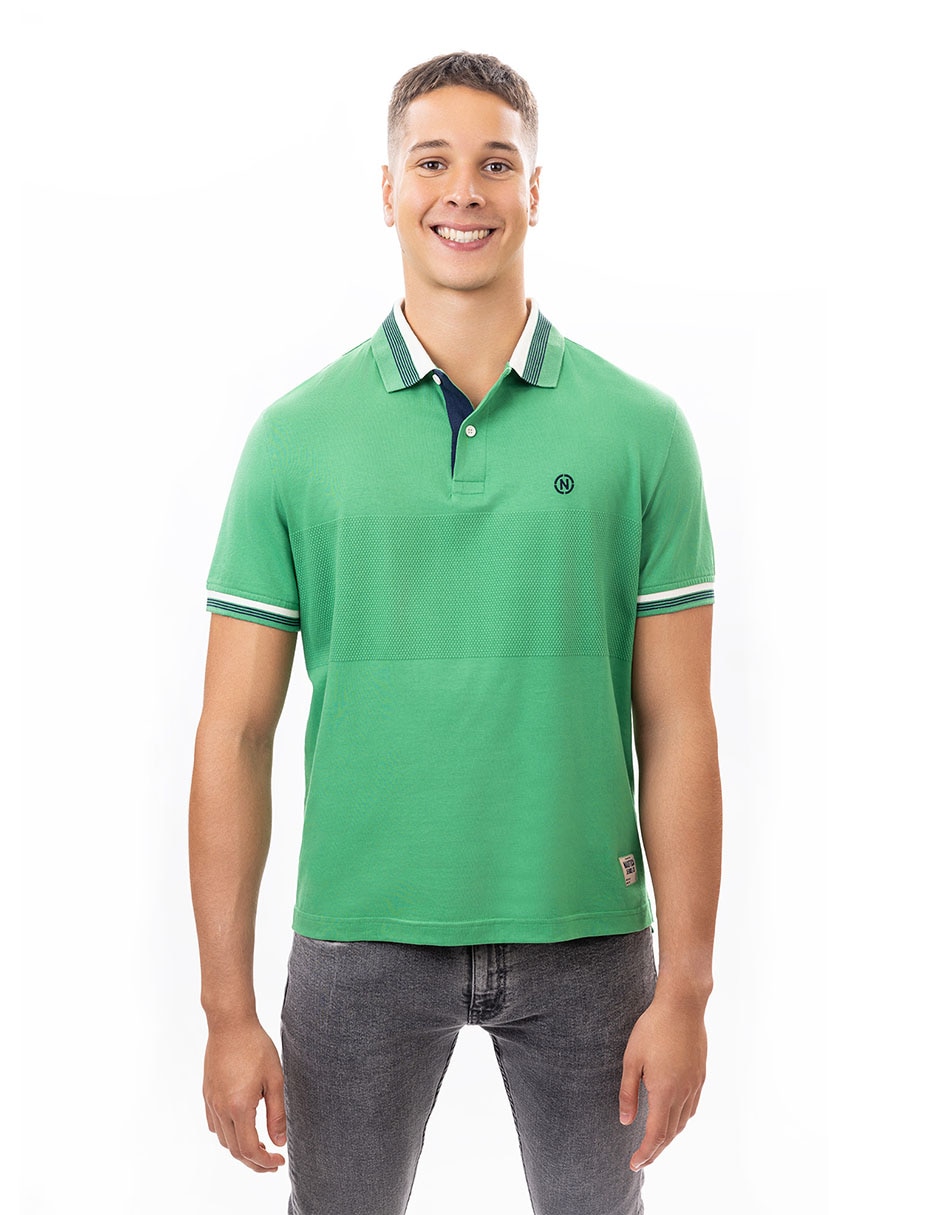 Playera nautica jeans cuello polo para hombre