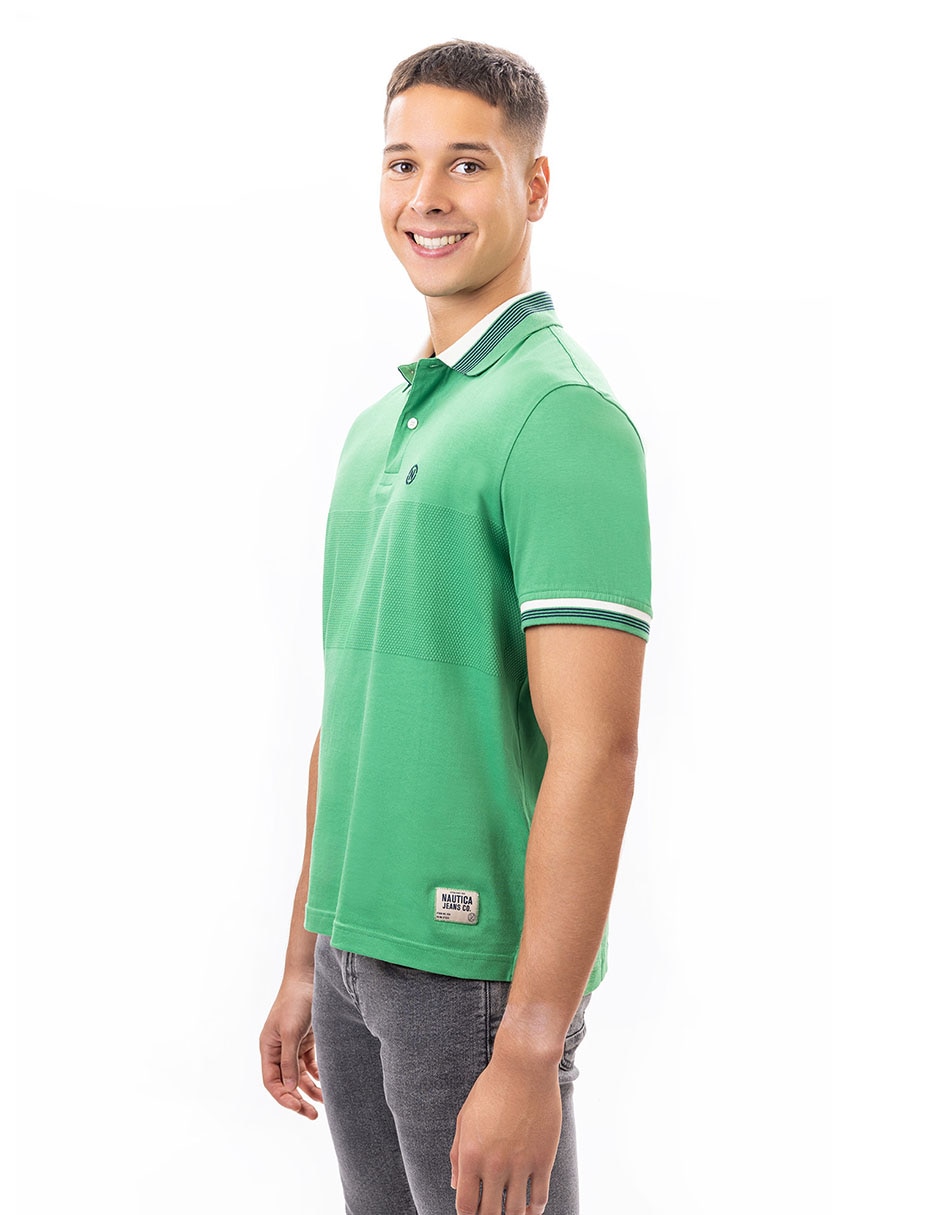 Playera nautica jeans cuello polo para hombre