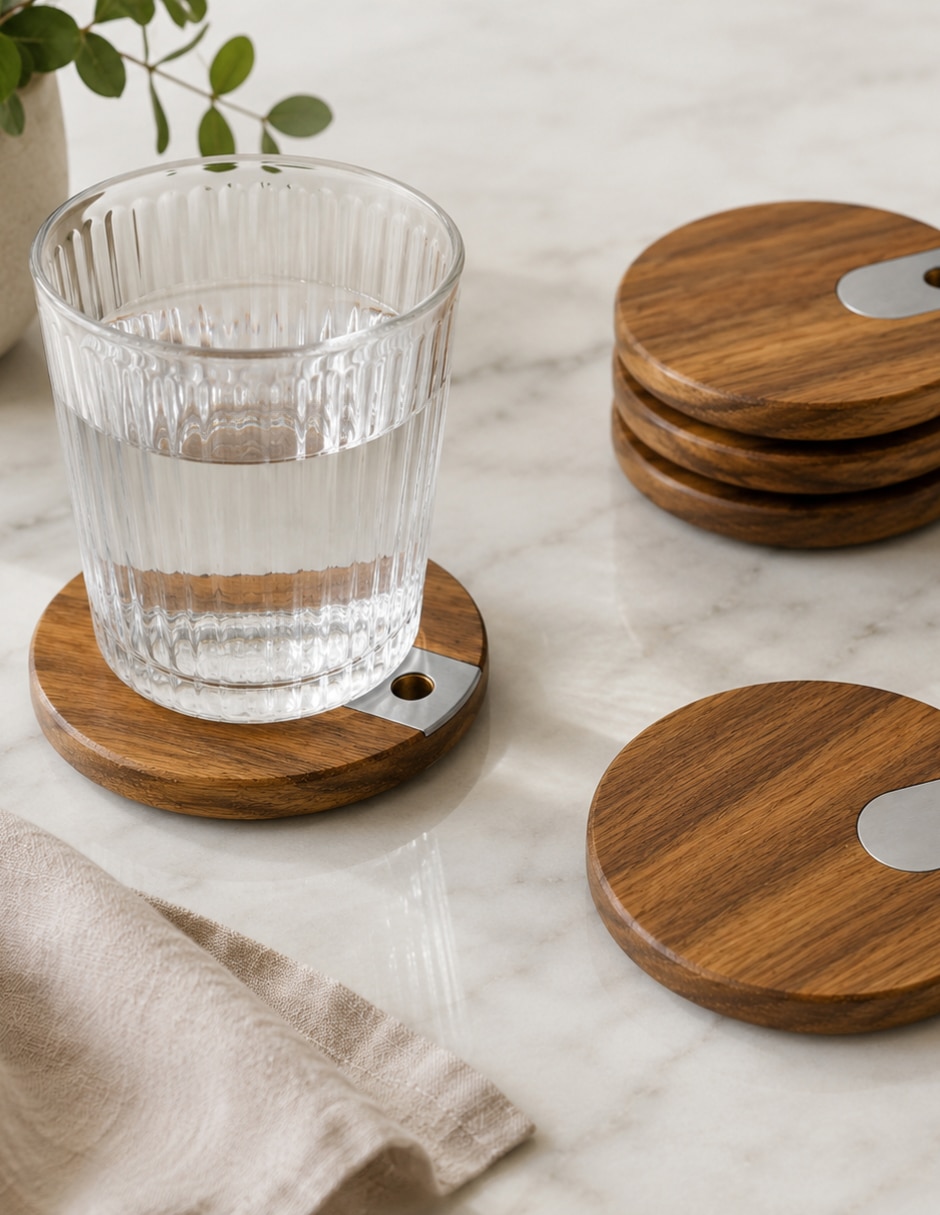 Portavaso kasablanka de madera 4 piezas