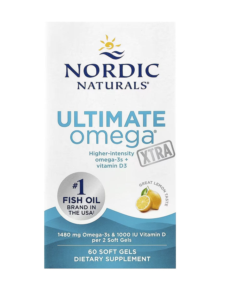Ultimate Omega Xtra Suplemento de aceite de pescado con omega-3 Limón 1480 mg 60 cápsulas Ultimate Omega Xtra Suplemento de aceite de pescado con omega-3 Limón 1480 mg 60 cápsulas