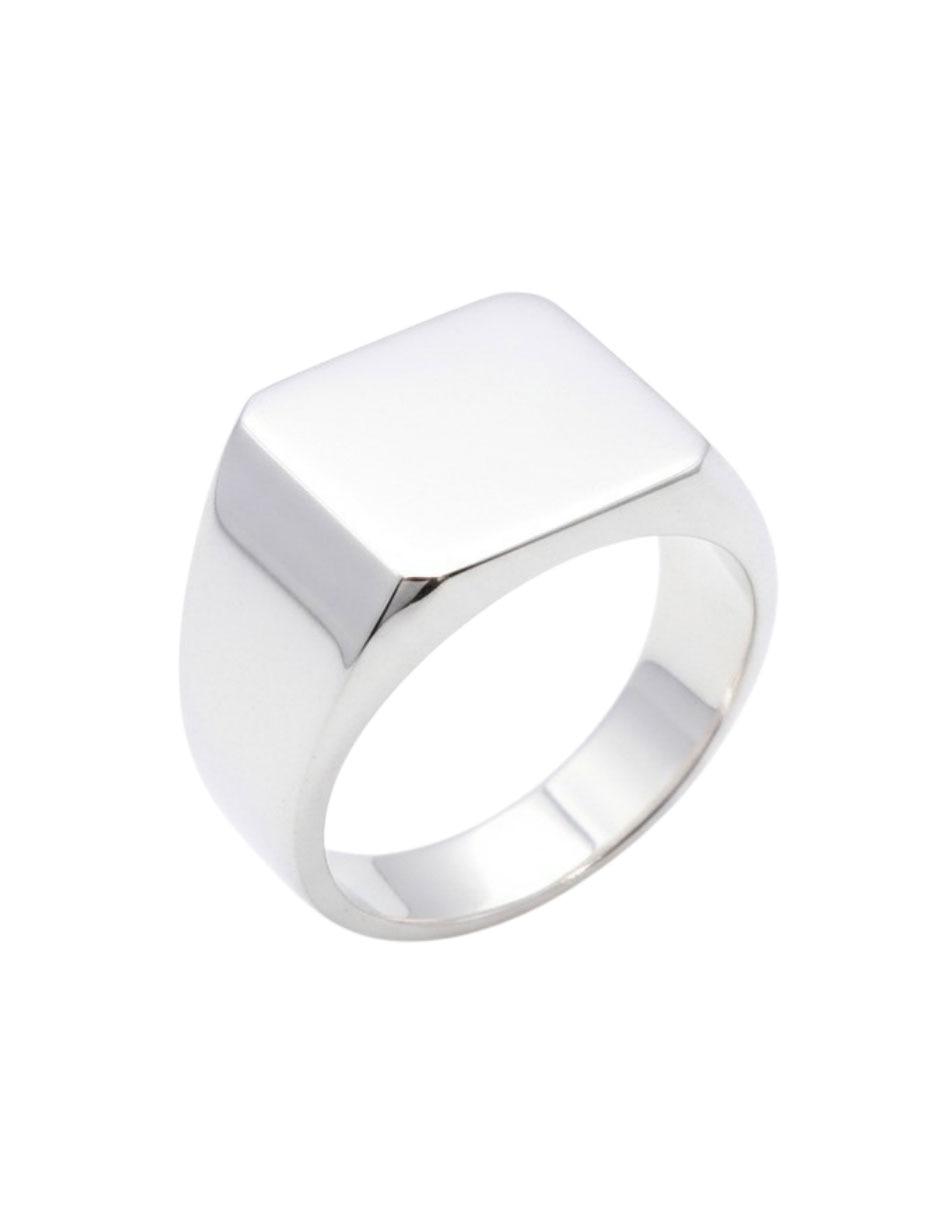 Anillo cuadrado p 925 de plata pulido 2