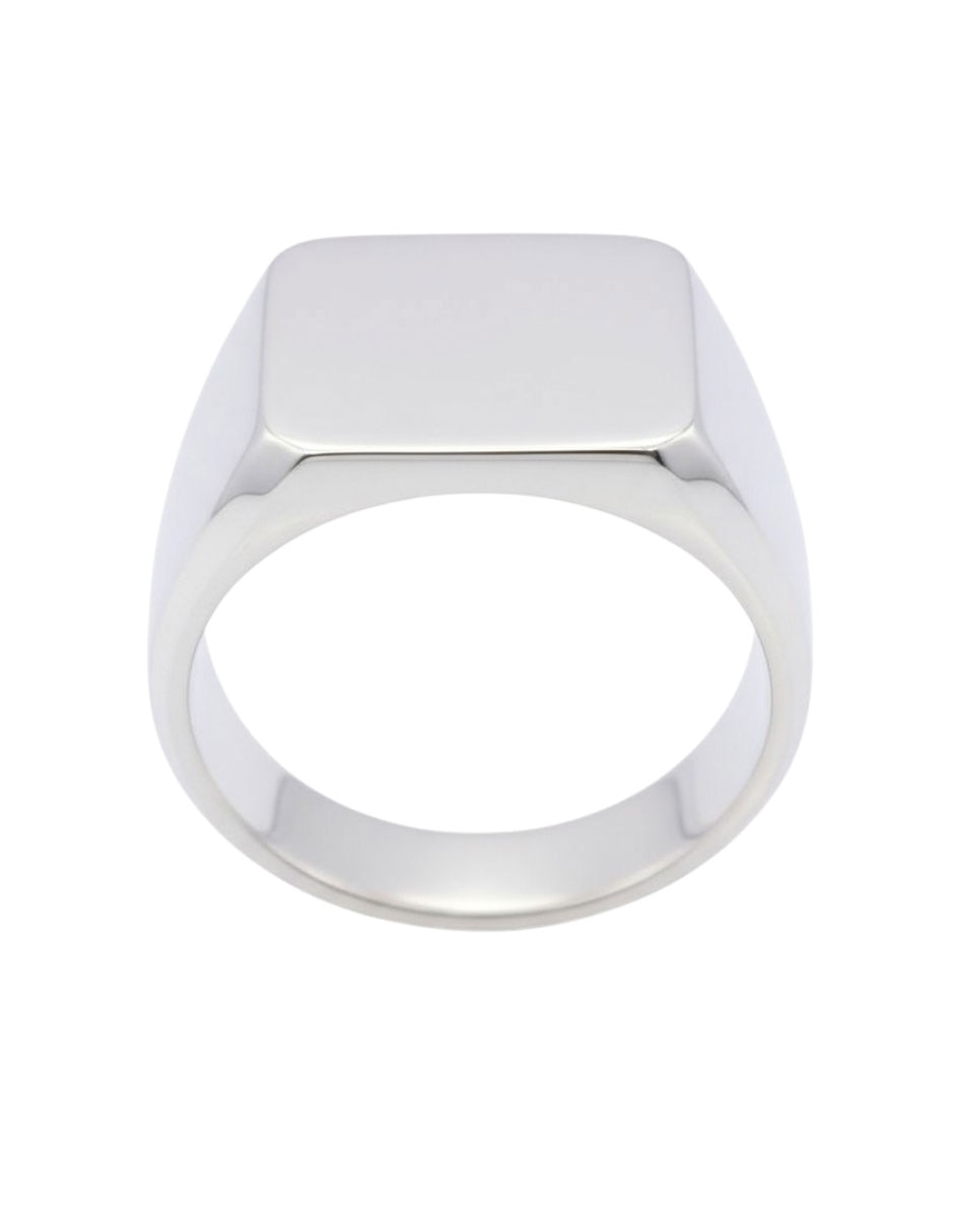 Anillo cuadrado p 925 de plata pulido 4