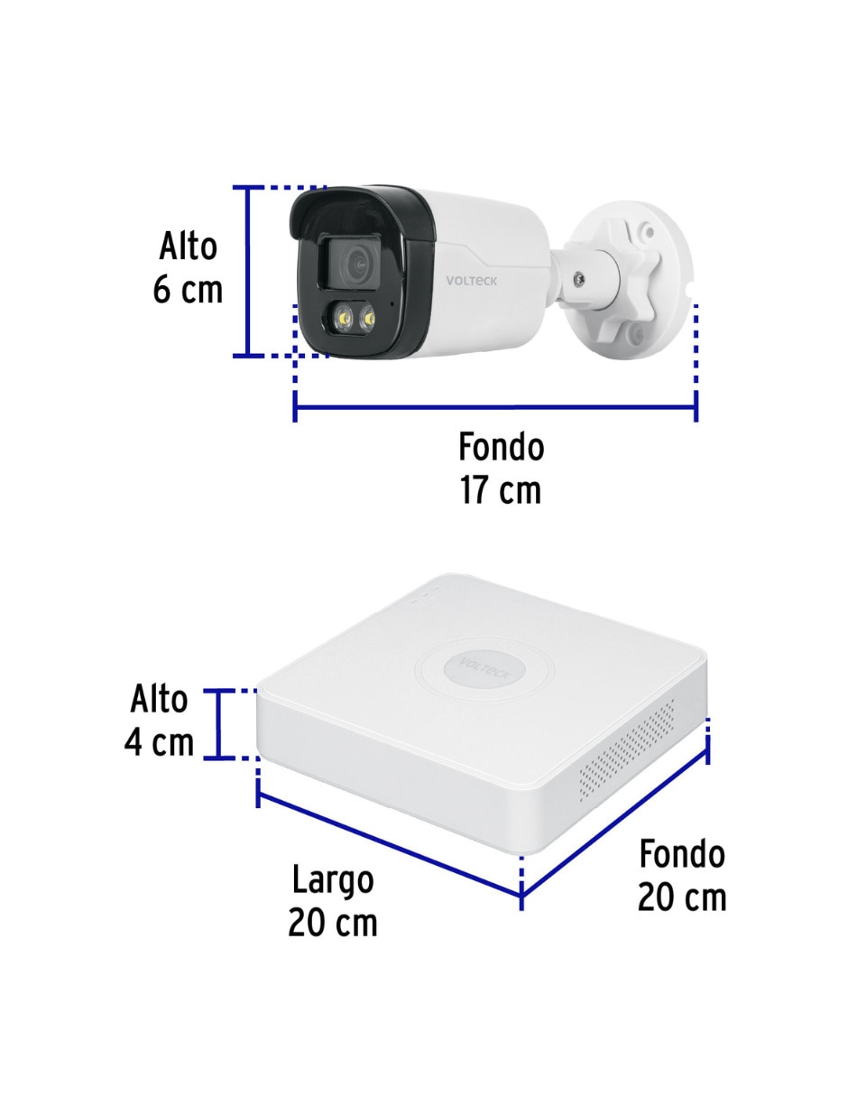 Kit 4 cámaras de seguridad modelo alámbrica full hd 109° a 70° para interior y exterior 5