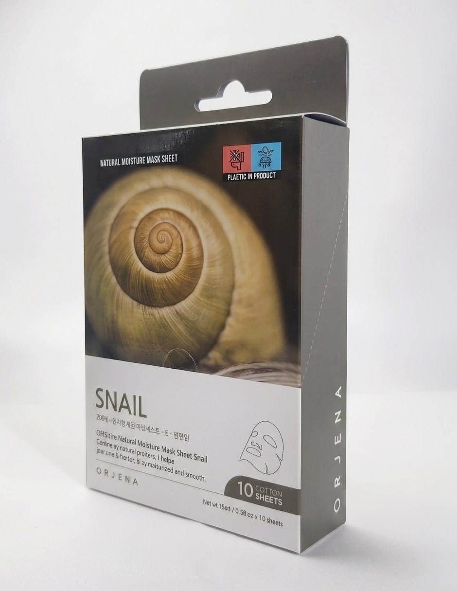 Mascarilla facial natural moisture snail mask sheet 25ml - mascarilla celulosa caracol hidratante para regenerar orjena mascarilla 5