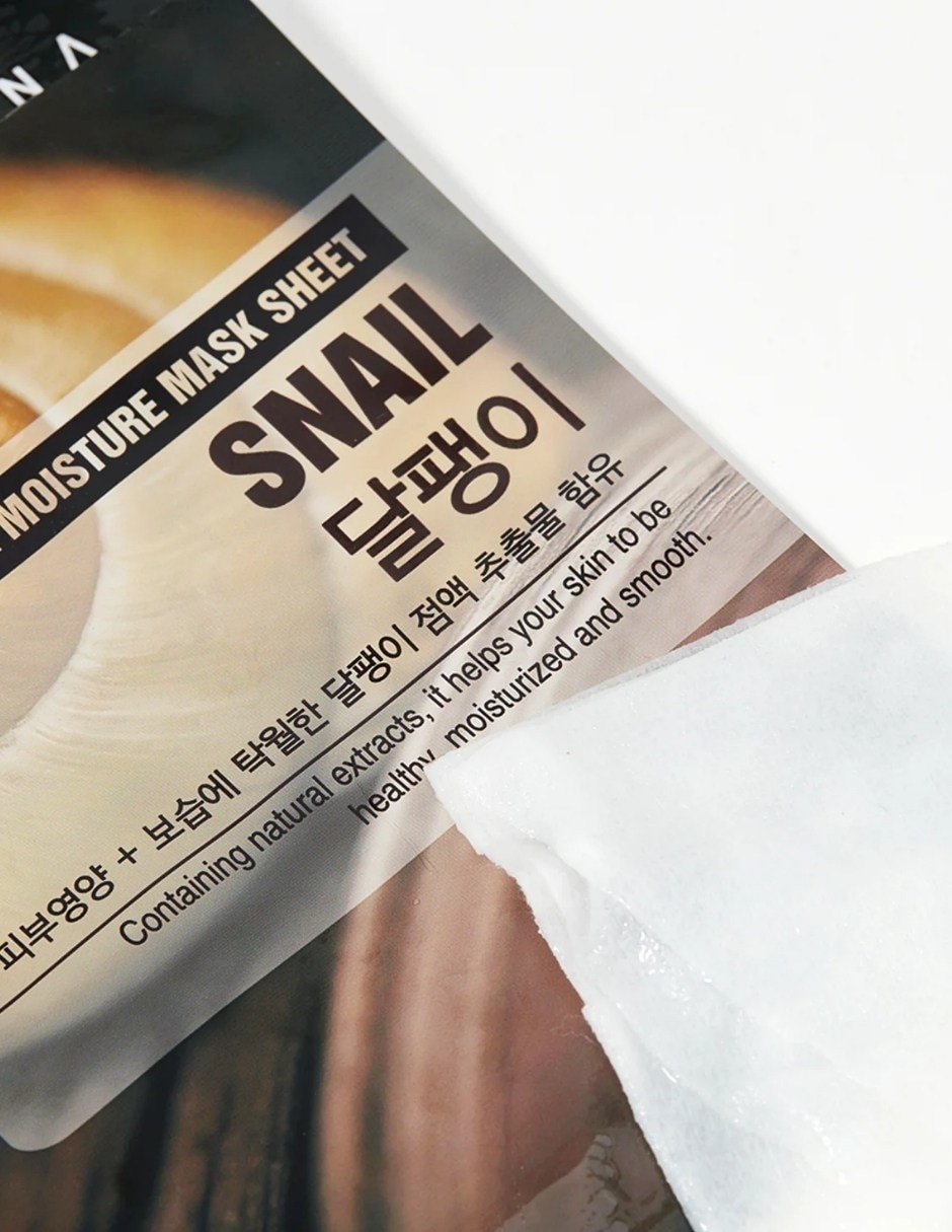 Mascarilla facial natural moisture snail mask sheet 25ml - mascarilla celulosa caracol hidratante para regenerar orjena mascarilla 2