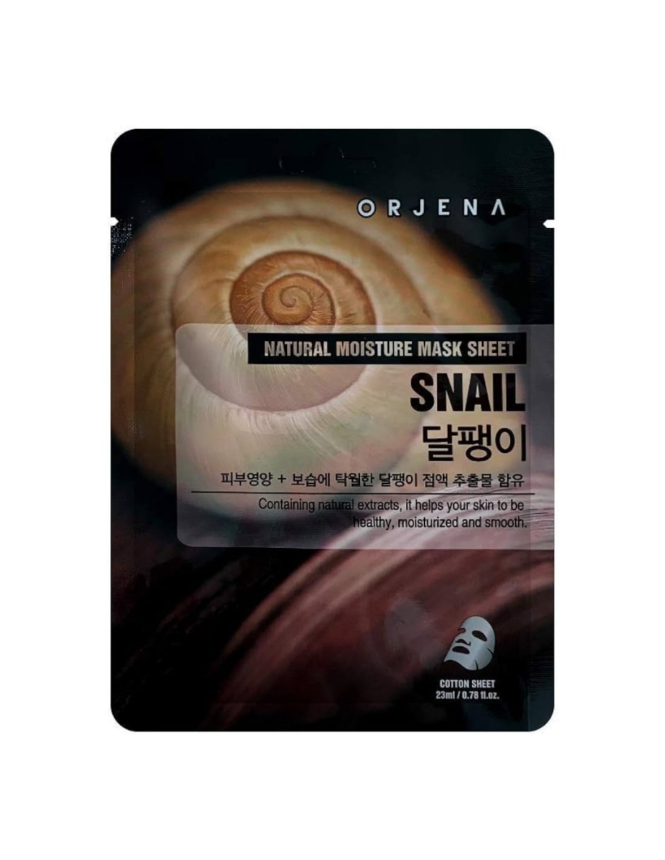 Mascarilla facial natural moisture snail mask sheet 25ml - mascarilla celulosa caracol hidratante para regenerar orjena mascarilla 3