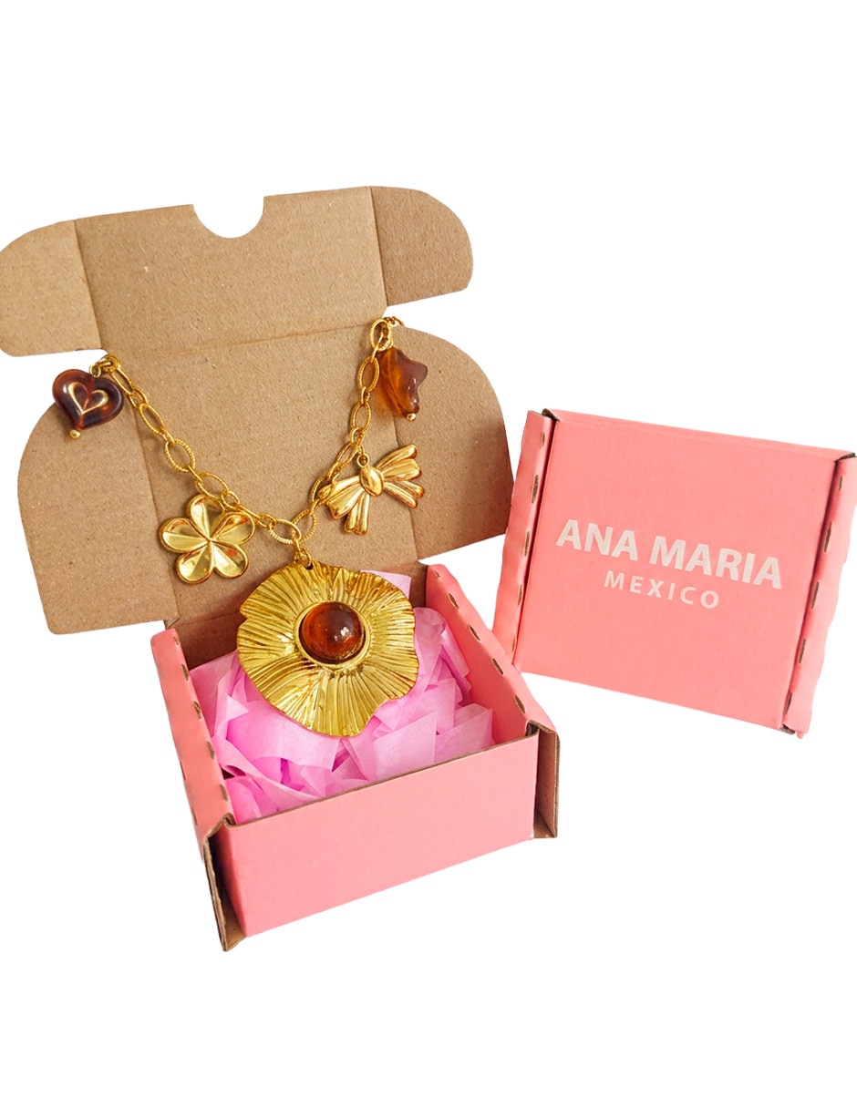 Collar con dije de flor collar flor dorada 18 k 3