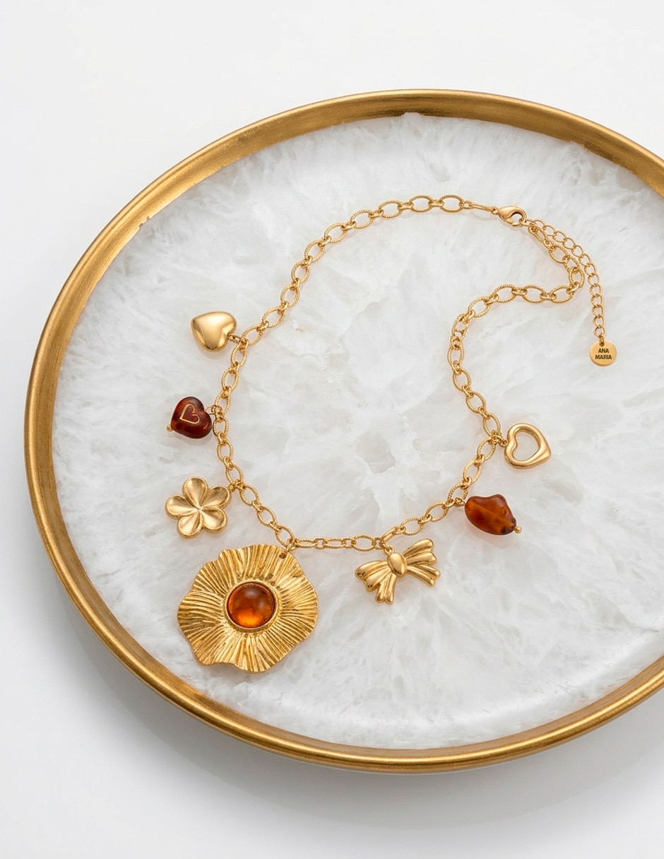 Collar con dije de flor collar flor dorada 18 k 4