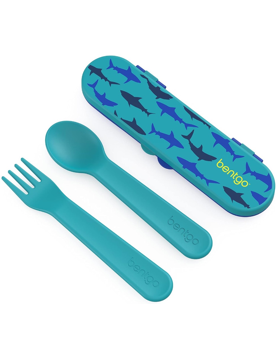 Set cubiertos tenedor cuchara y estuche de almacenamiento de plástico 3 piezas