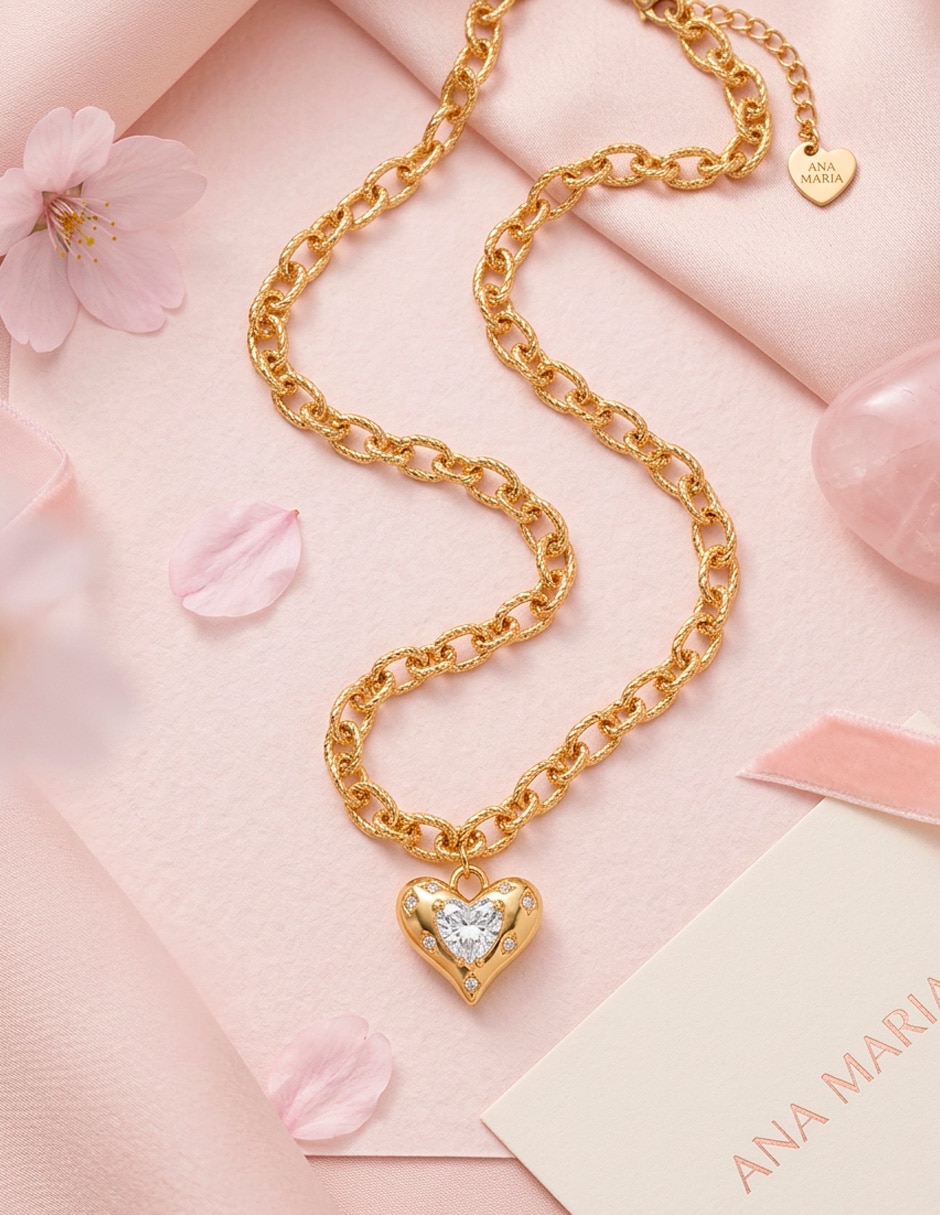 Collar con dije de corazón 3