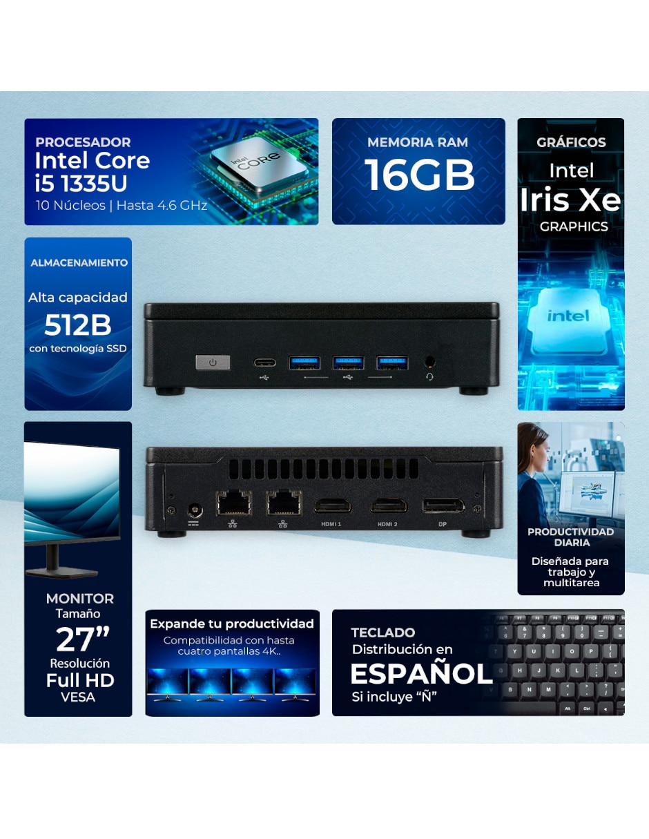 Mini PC MPELZ5-I516GB512MTM Intel Core i5 Integrada 16 GB RAM 512 GB 5