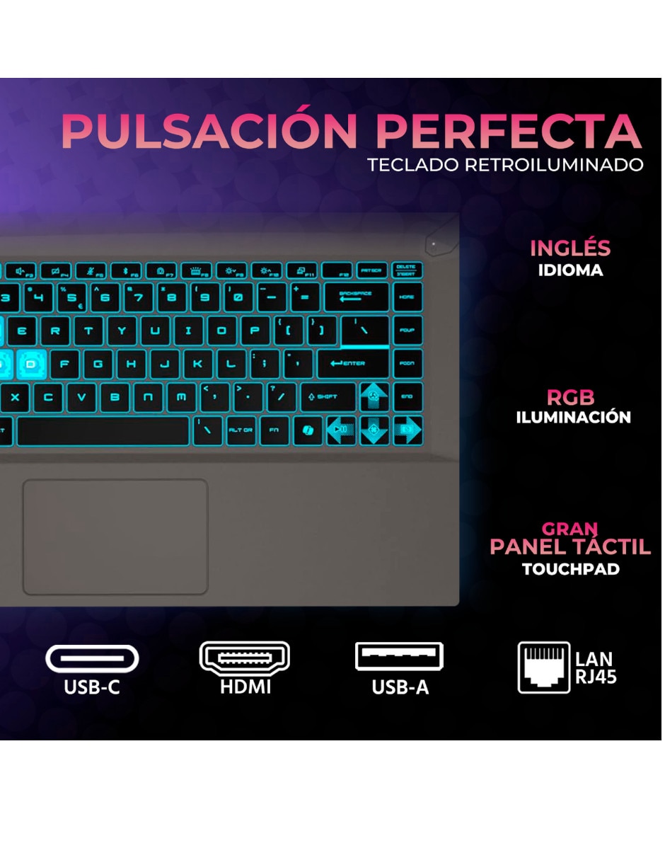 Laptop gamerth15i-2050r5321m-ob 15.6 pulgadas full hd amd ryzen 5 nvidia geforce rtx 2050 32 gb ram 1 tb