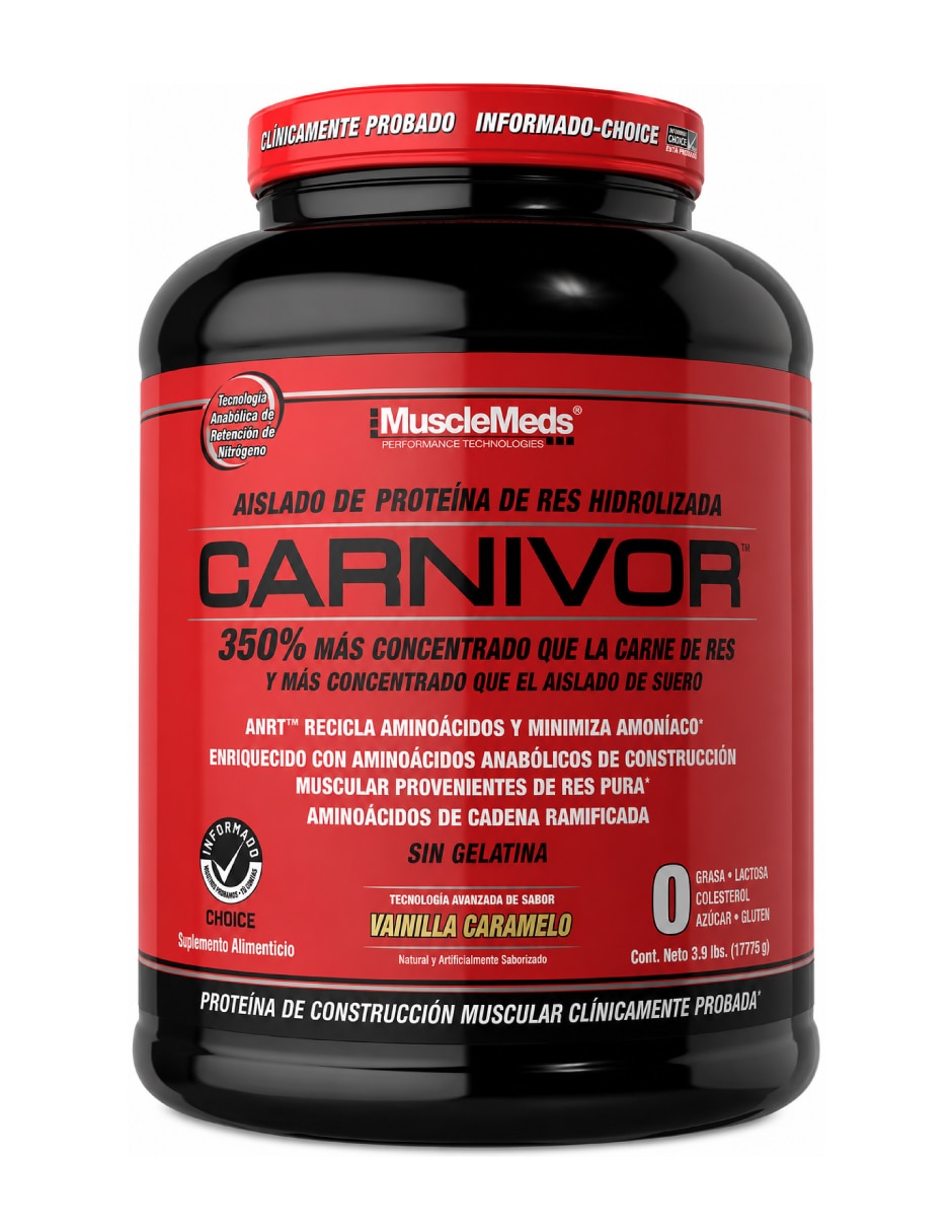 Proteina Carnivor Isolate 3.9 kg MUSCLEMEDS con Proteína sabor Vainilla de
