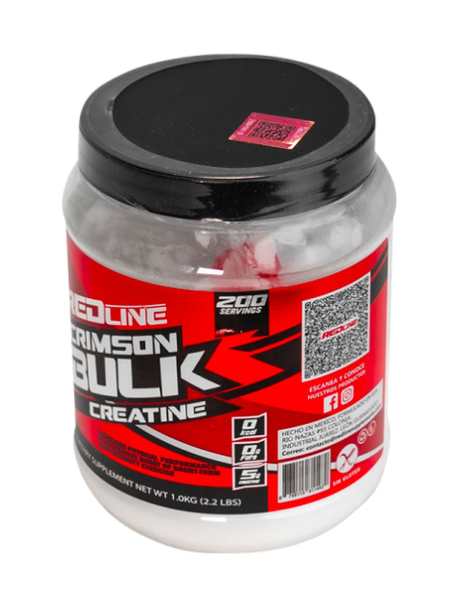 Creatina monohidratada Crimson Bulk 1 kg ponche de frutas con Creatina sabor Sin sabor de 2