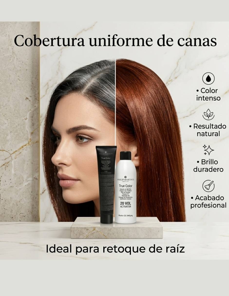 Tinte para cabello Tinte para Cabello Permanente Profesional Philip Martin's True Color 6.46 Rubio Oscuro Rojo Cobrizo TRUE COLOR tono 6.46 Rojo veneciano 6