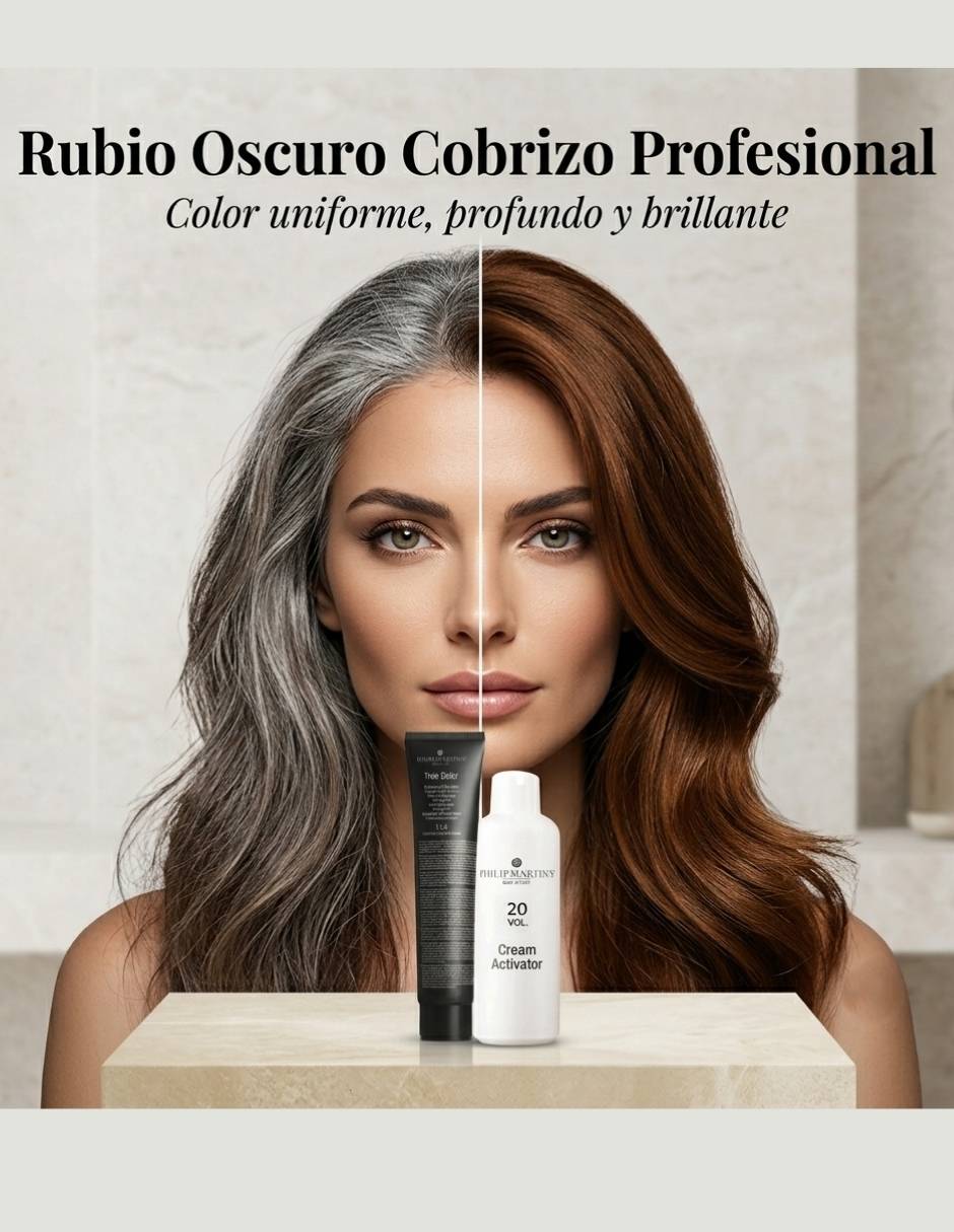 Tinte para cabello Tinte para Cabello Permanente Profesional Philip Martin's True Color 6.46 Rubio Oscuro Rojo Cobrizo TRUE COLOR tono 6.46 Rojo veneciano 5