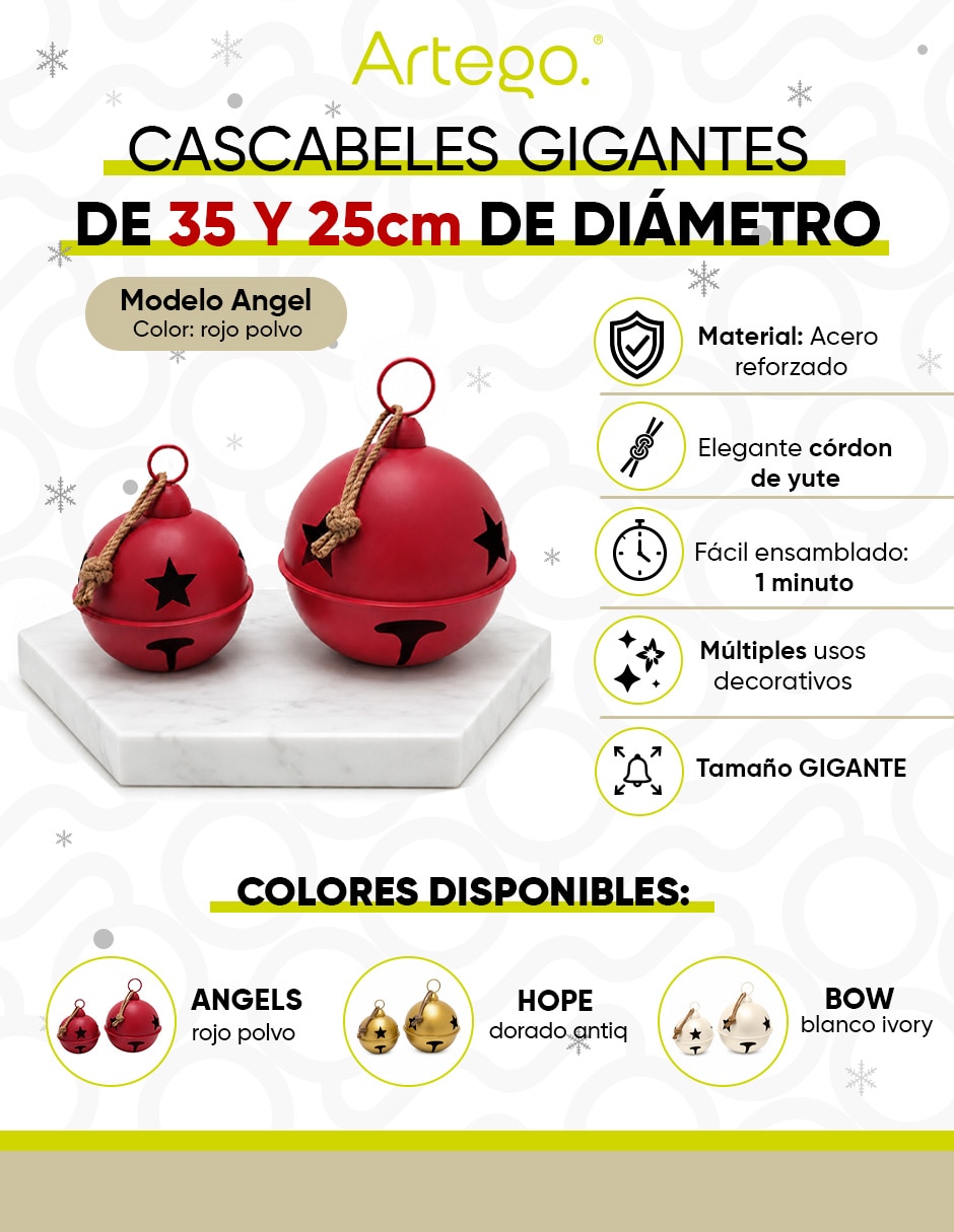 Pie de árbol cascabeles navideños gigantes