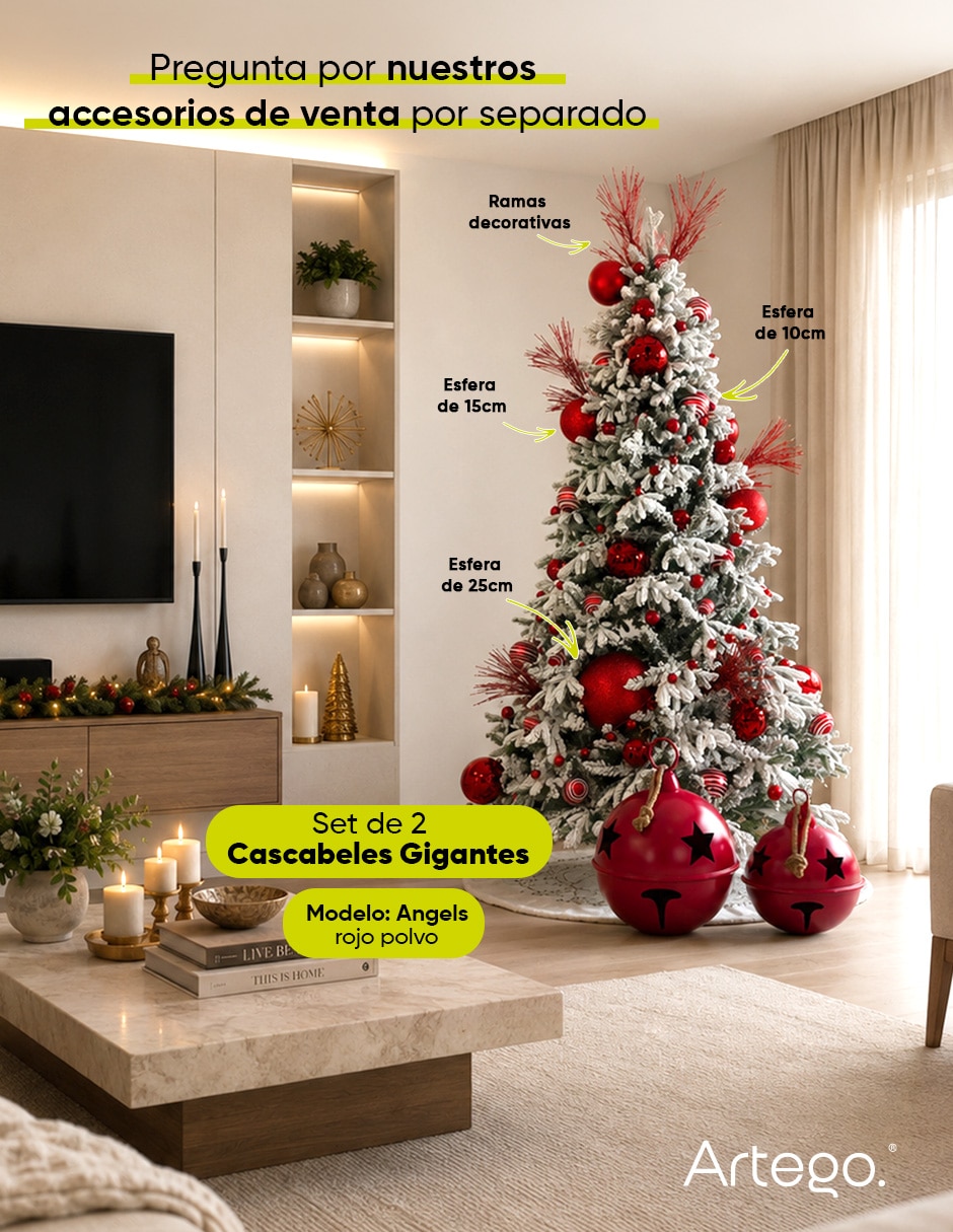 Pie de árbol cascabeles navideños gigantes