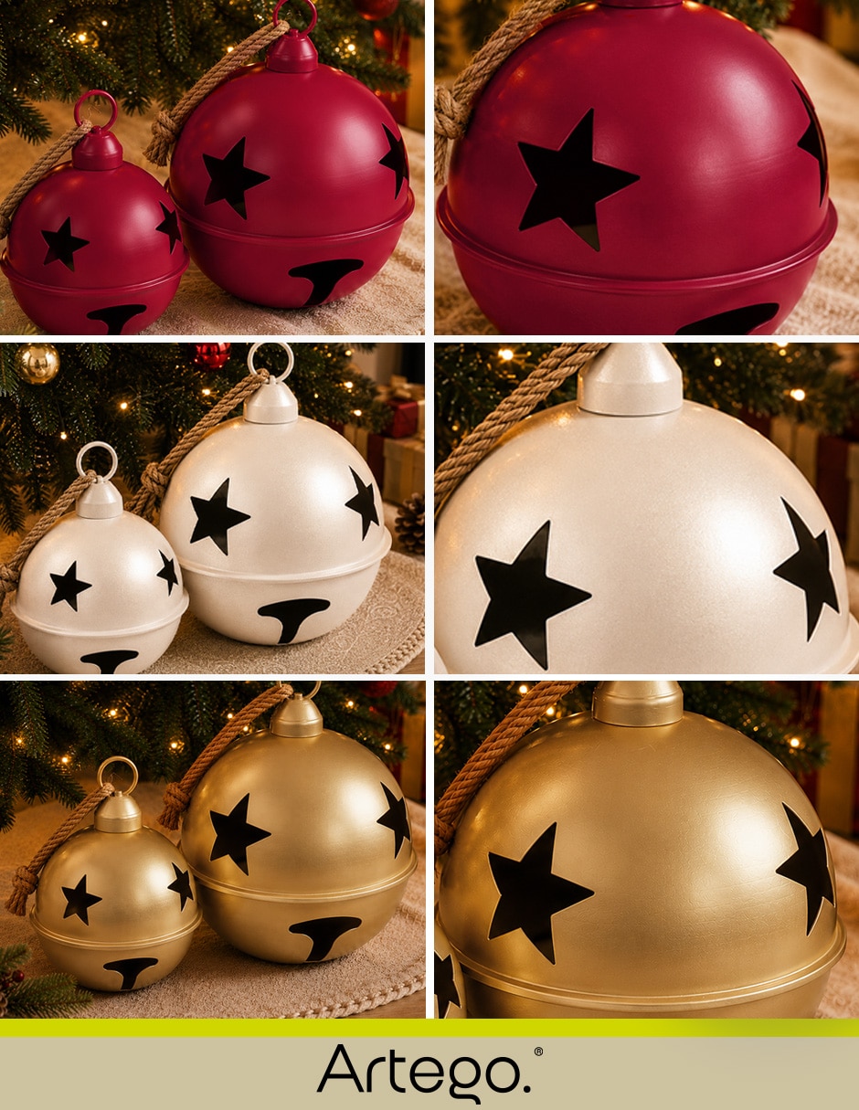 Pie de árbol cascabeles navideños gigantes 3
