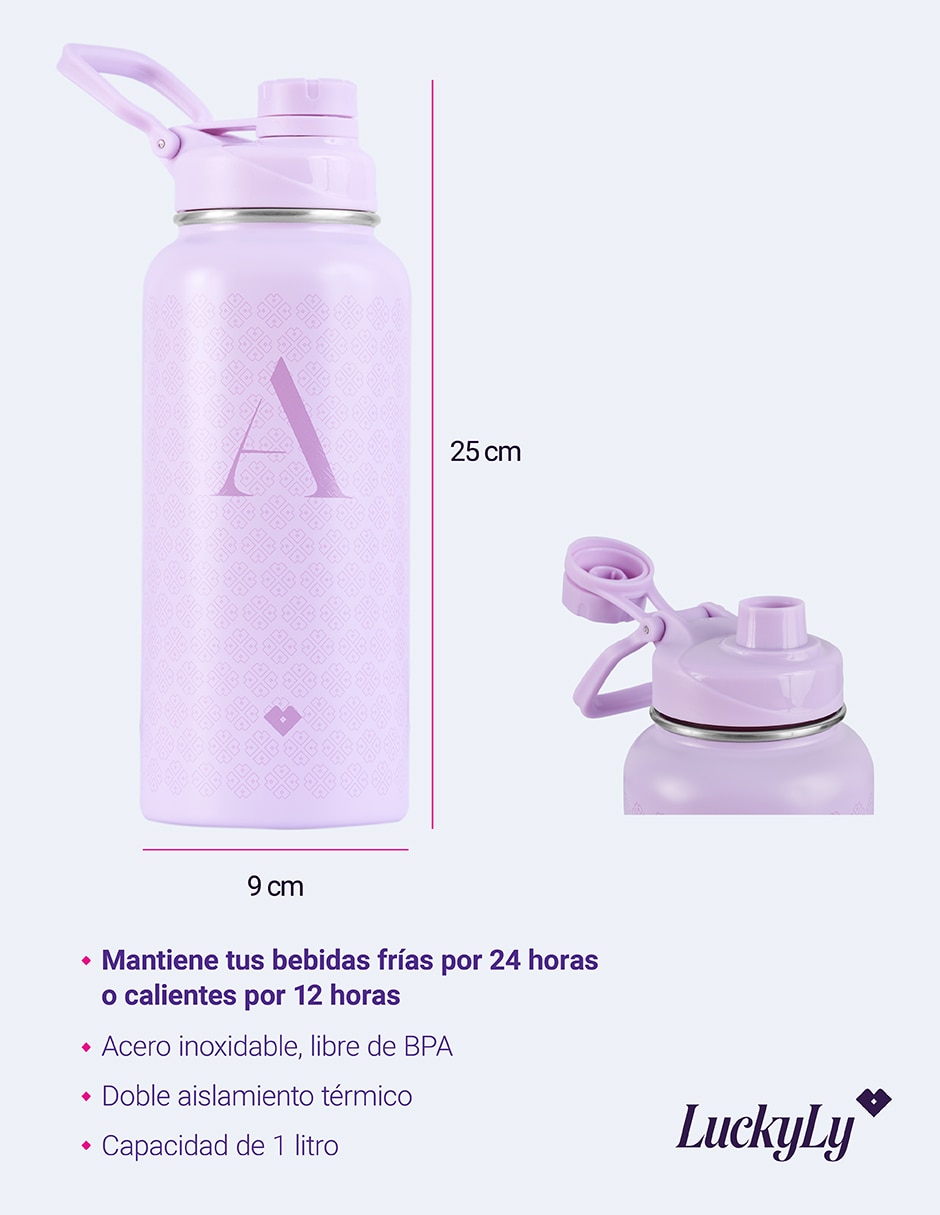 Set termo Luckyly de acero inoxidable con tapa rosca