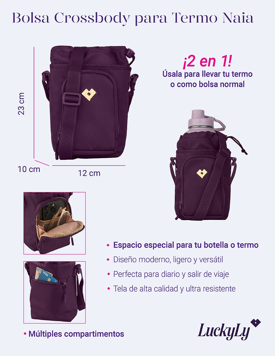 Set termo Luckyly de acero inoxidable con tapa rosca