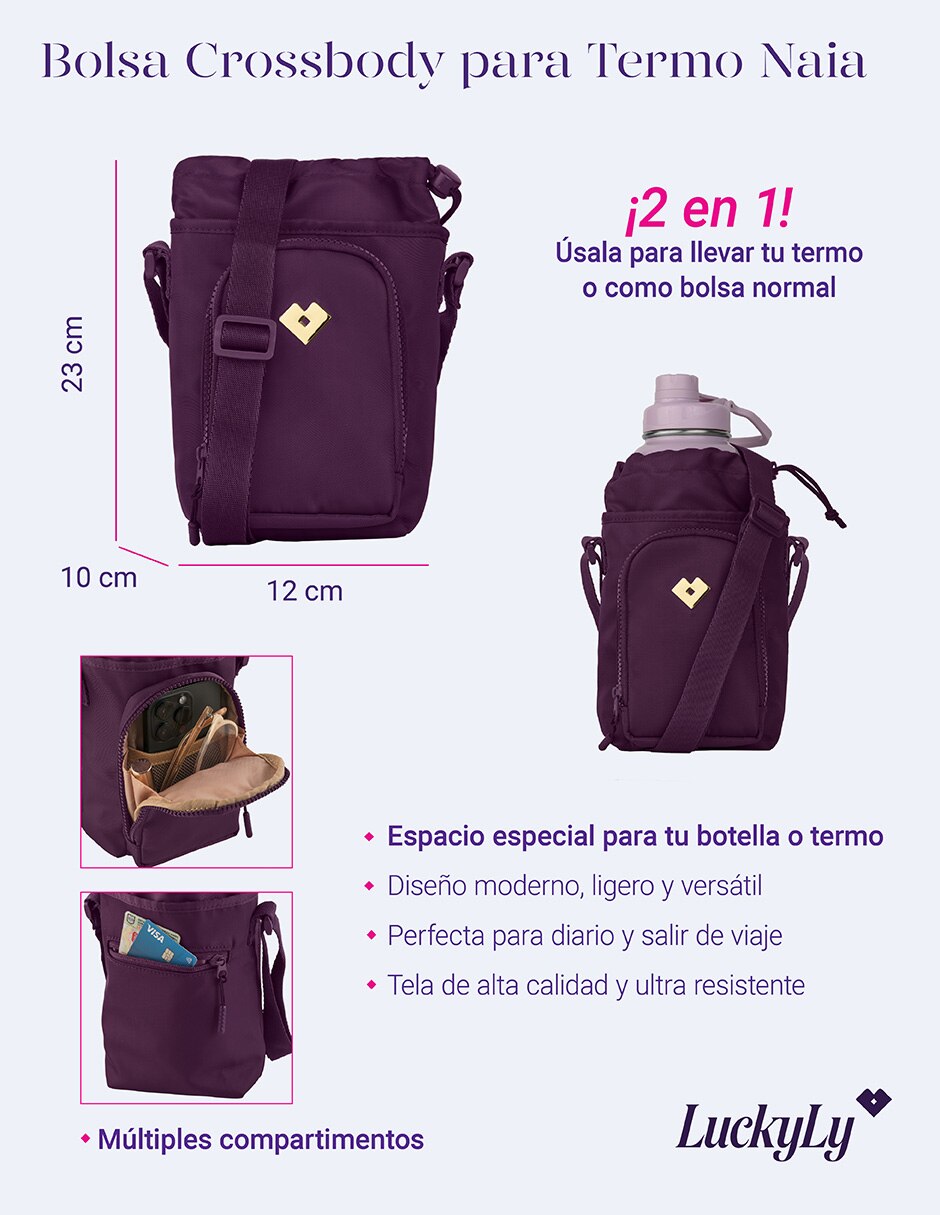 Set termo Luckyly de acero inoxidable con tapa rosca