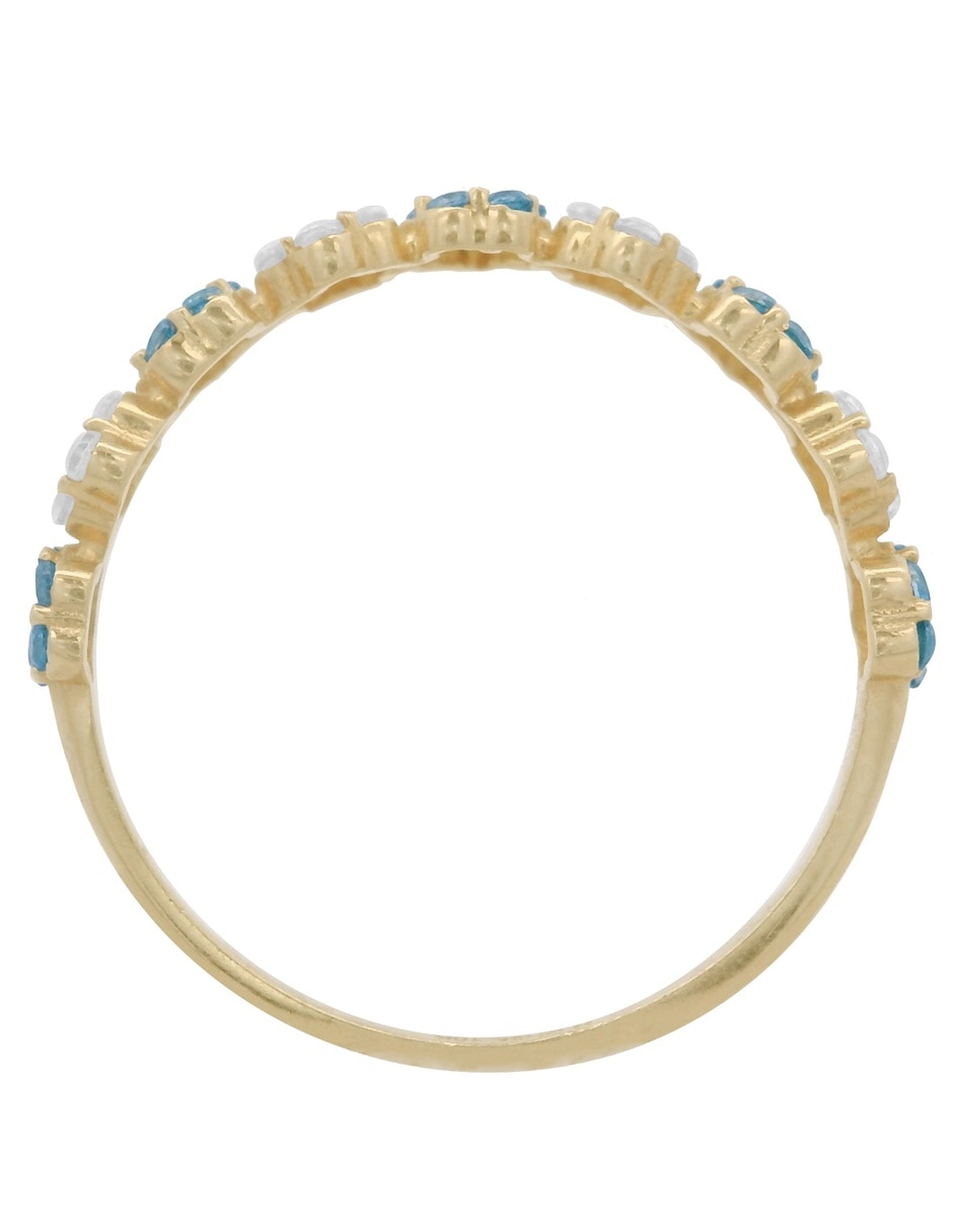 Anillo 10 k de oro zirconia pulido 5