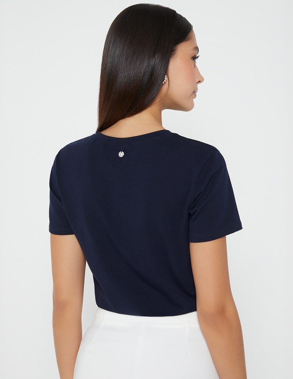 Playera manga corta amore cuello redondo para mujer 3