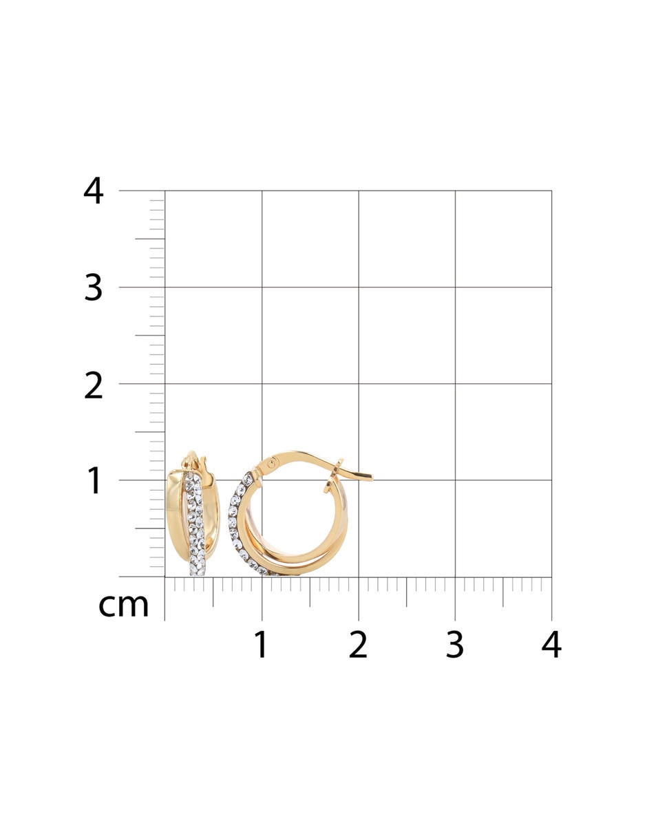 Arracadas de oro amarillo 10 k con acabado brillante zirconia 5