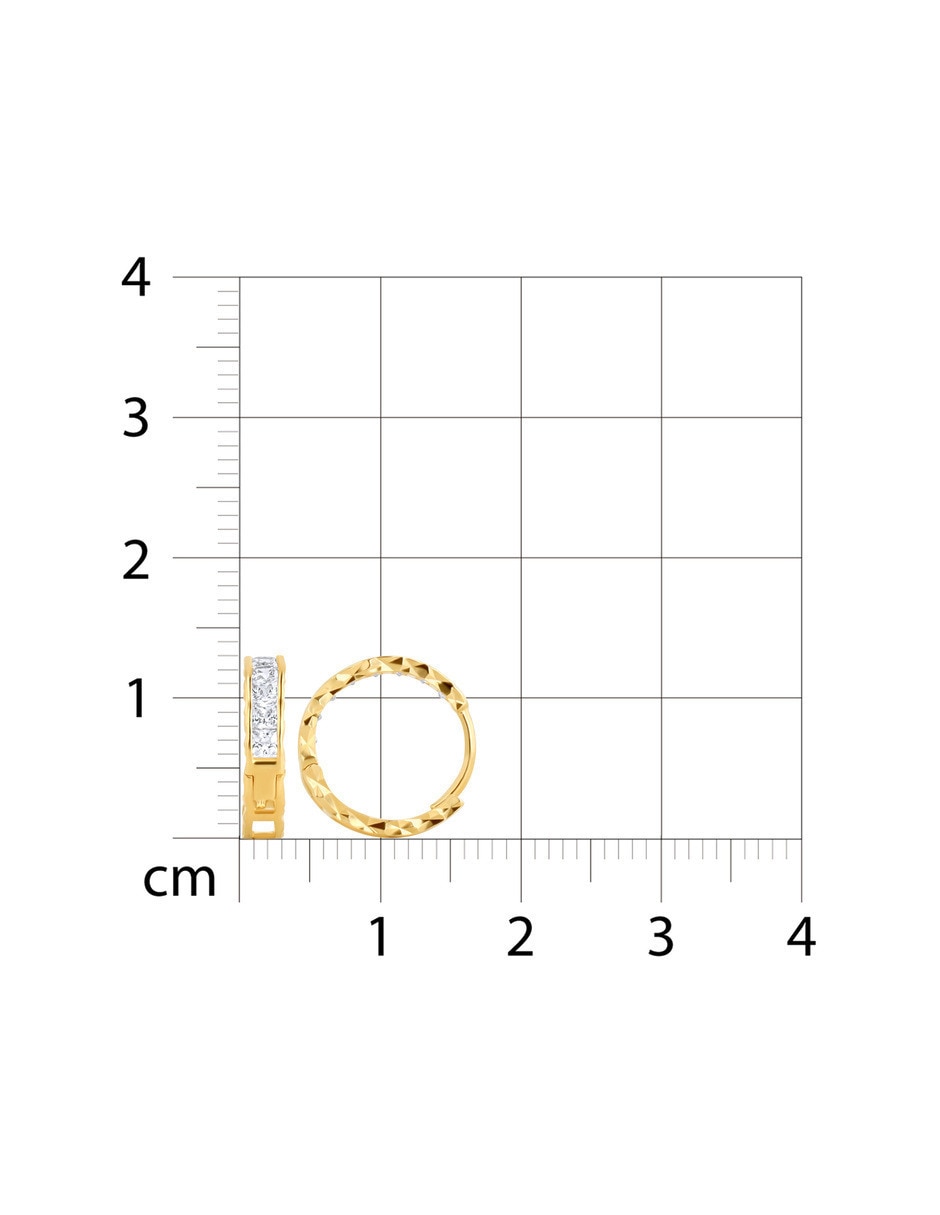 Arracadas de oro amarillo 14 k con acabado brillante zirconia 5