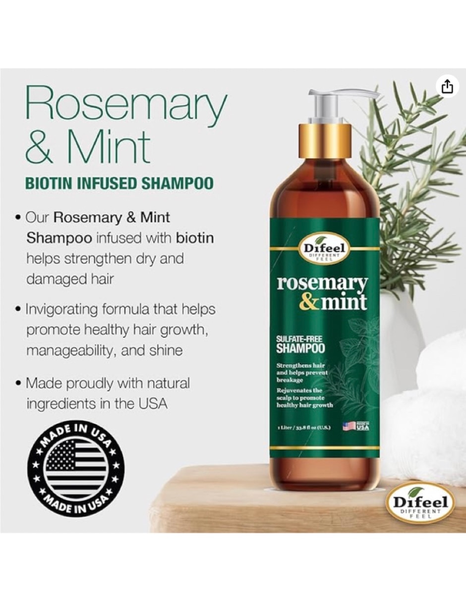 Shampoo para cabello para cabello todo tipo rosemary mint 1 lt 2