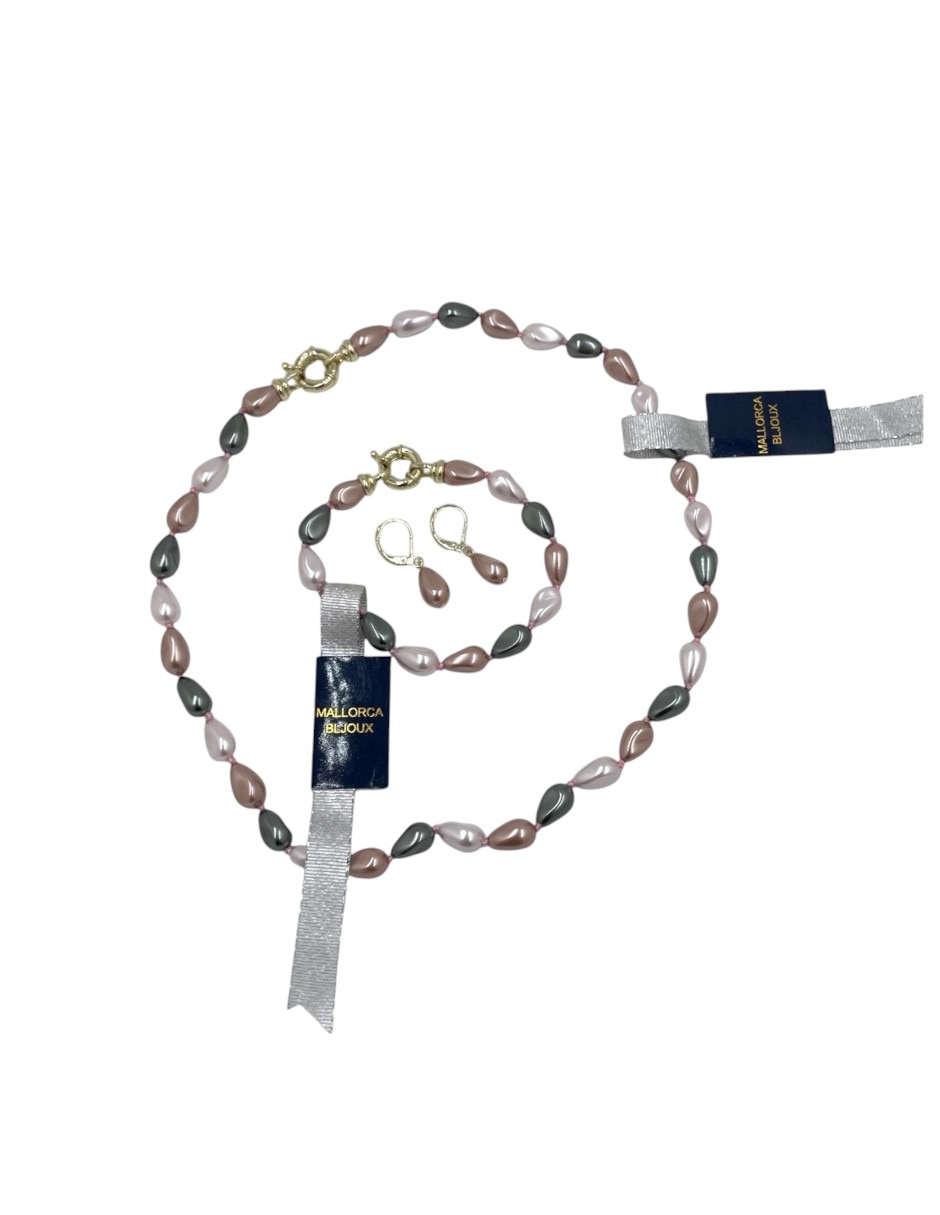 Set joyería arette de perla