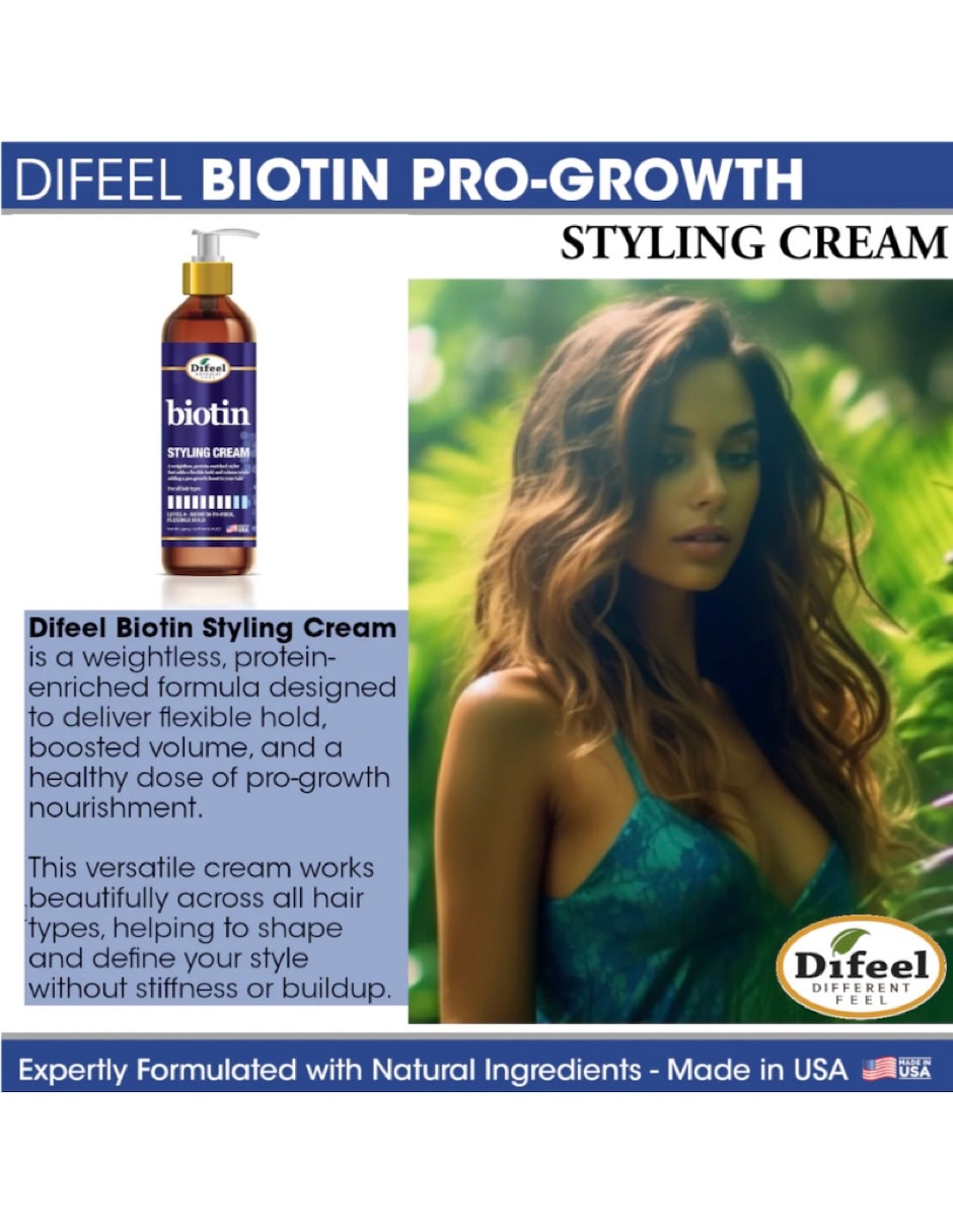 Crema para peinar para cabello todo tipo crema estilizadora biotin 340 gr difeelpara volumen 2