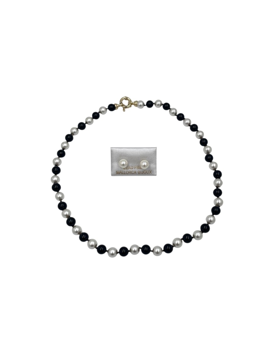 Set joyería arette de perla