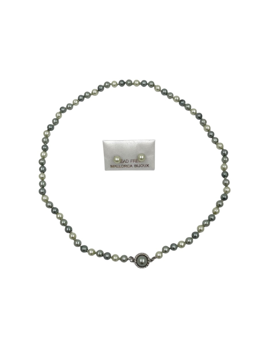 Set joyería arette de perla