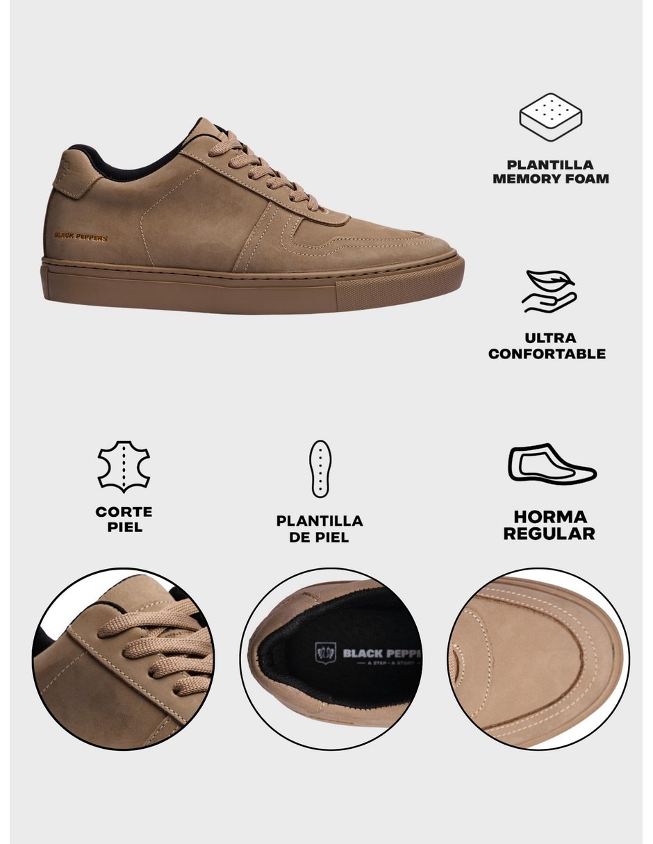 Tenis de piel para hombre