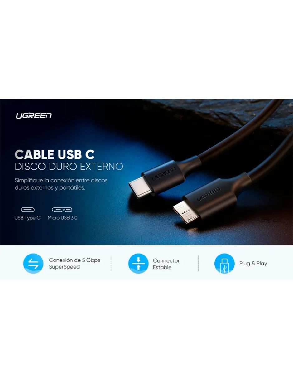 Cable c usb c a tipo micro b de 1 m 3