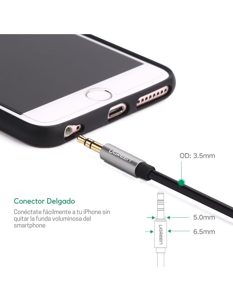 Cable auxiliar auxiliar 3.5 mm a tipo auxiliar 3.5 mm de 2 m 3