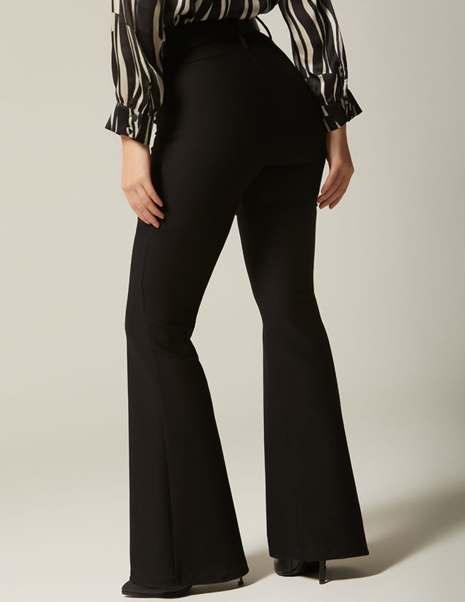 Pantalón Relaxed Animal In Black Acampanado para mujer 4