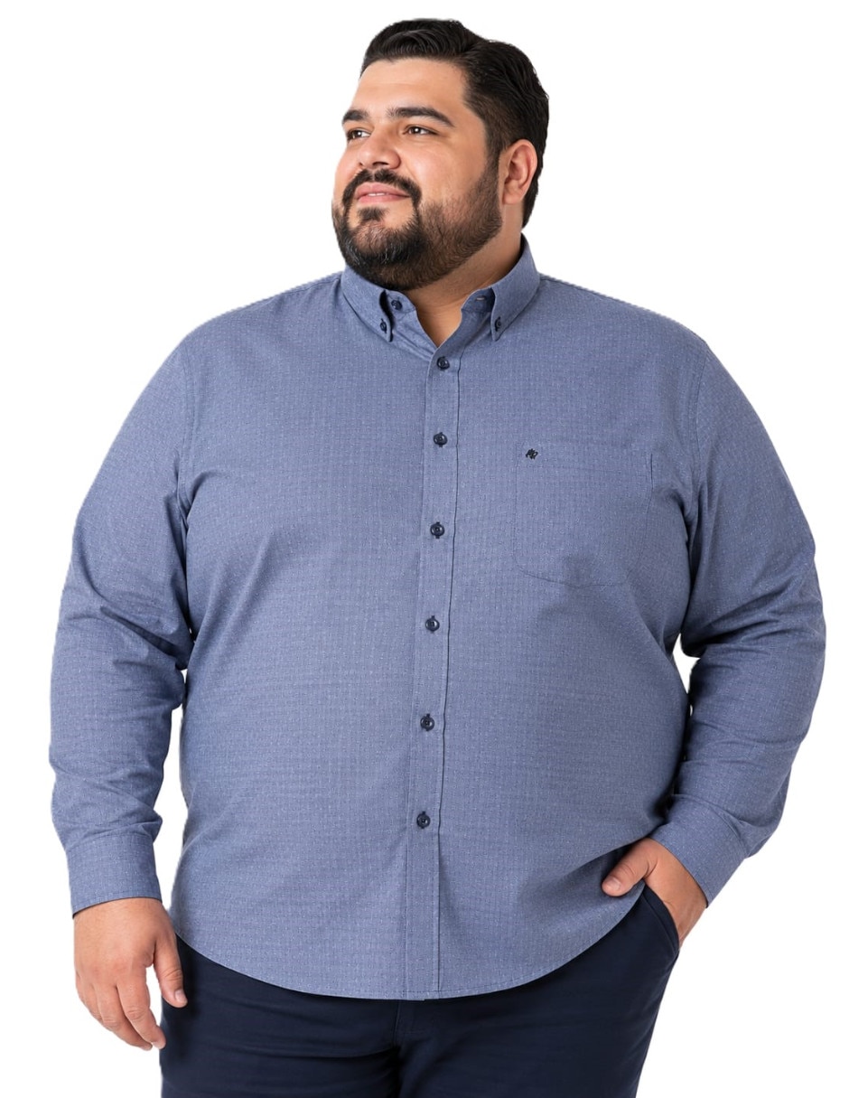 Camisa casual de algodón manga larga para hombre