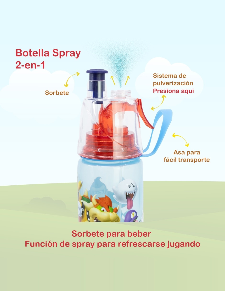 Botella de agua de plástico con tapa push pull 577 ml 2