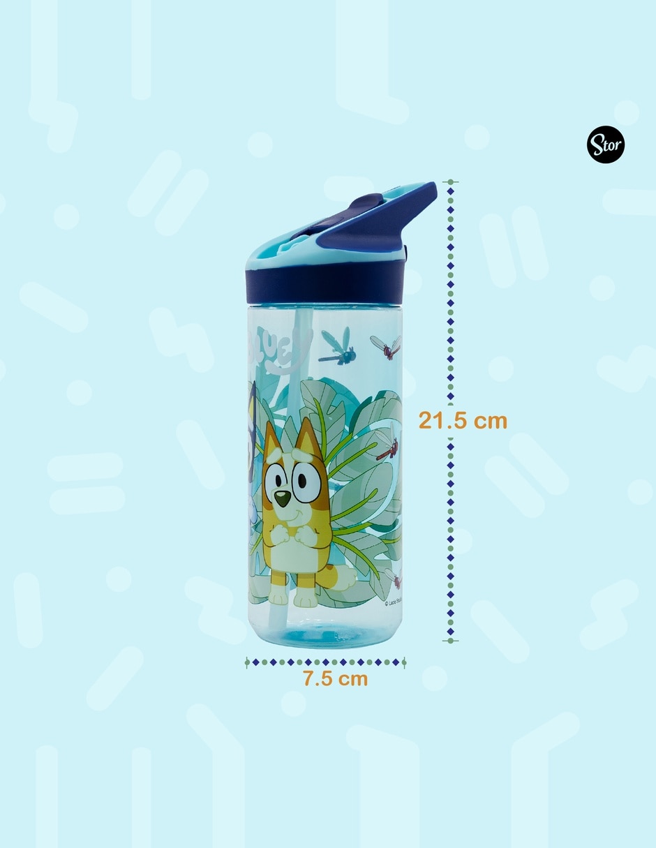 Botella con popote de tritán con tapa a prueba de derrame 621 ml 4