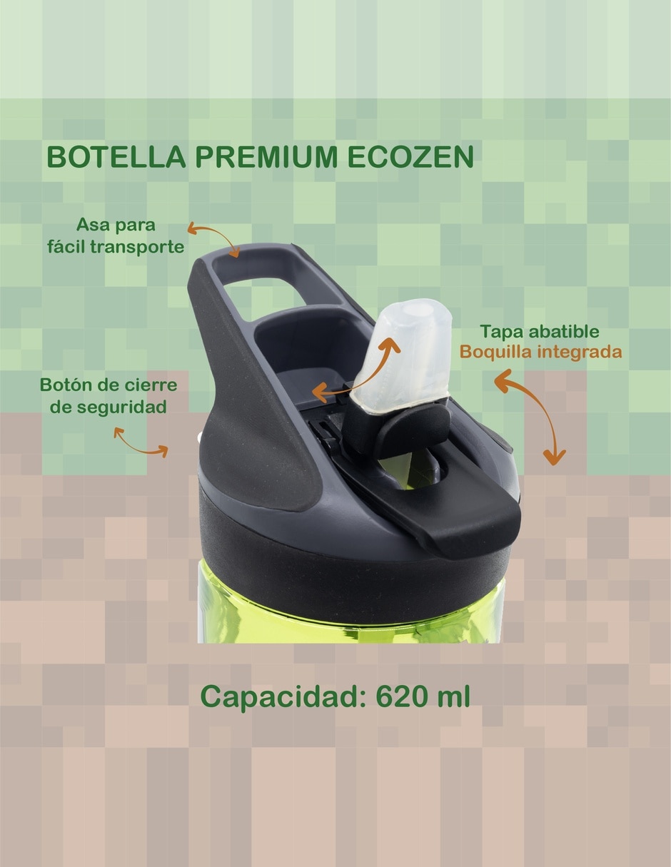 Botella con popote de tritán con tapa a prueba de derrame 621 ml 2