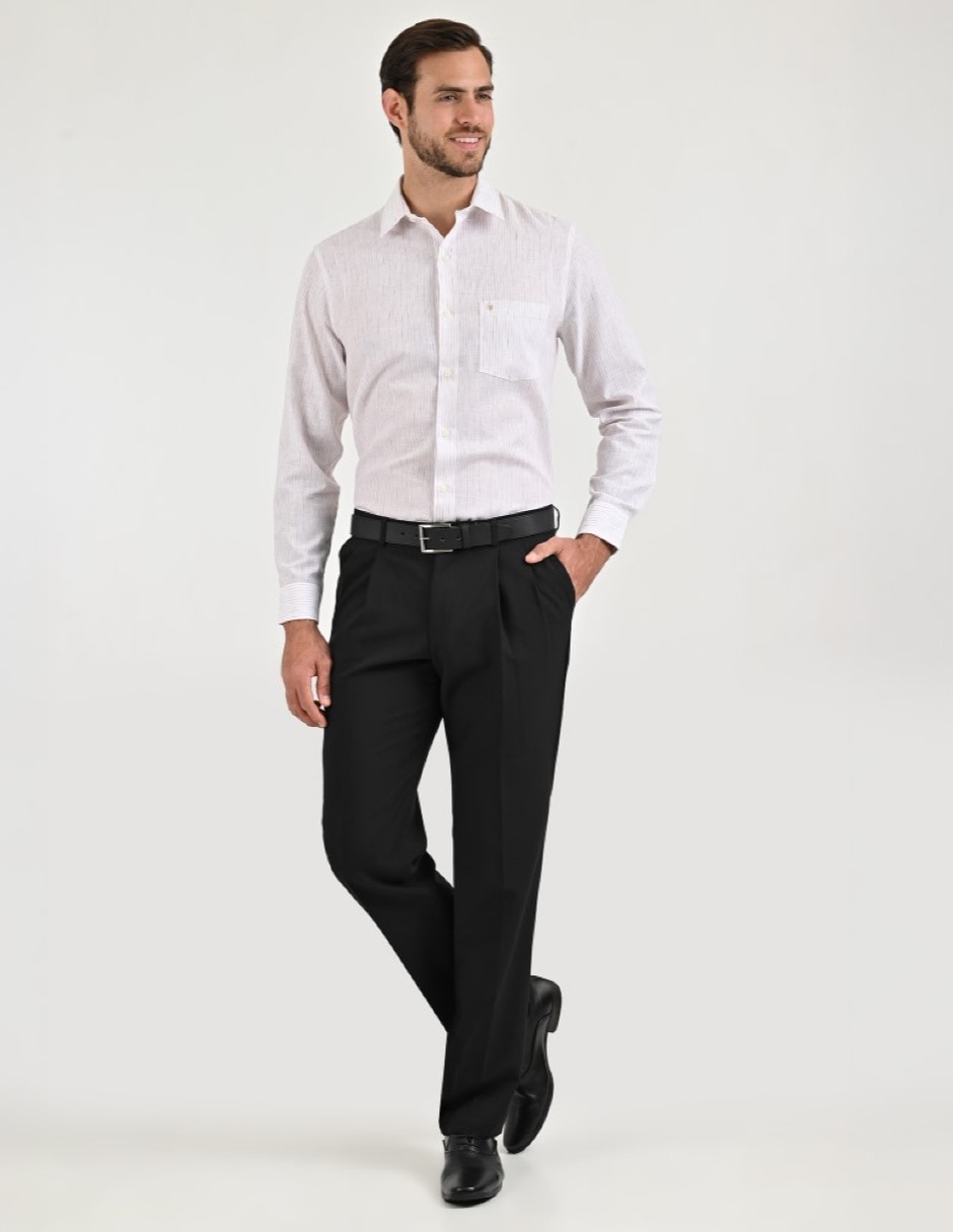 Pantalón formal de vestir regular básico para hombre 4