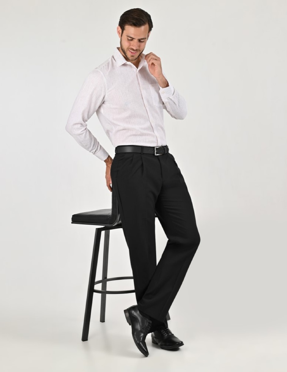 Pantalón formal de vestir regular básico para hombre 5