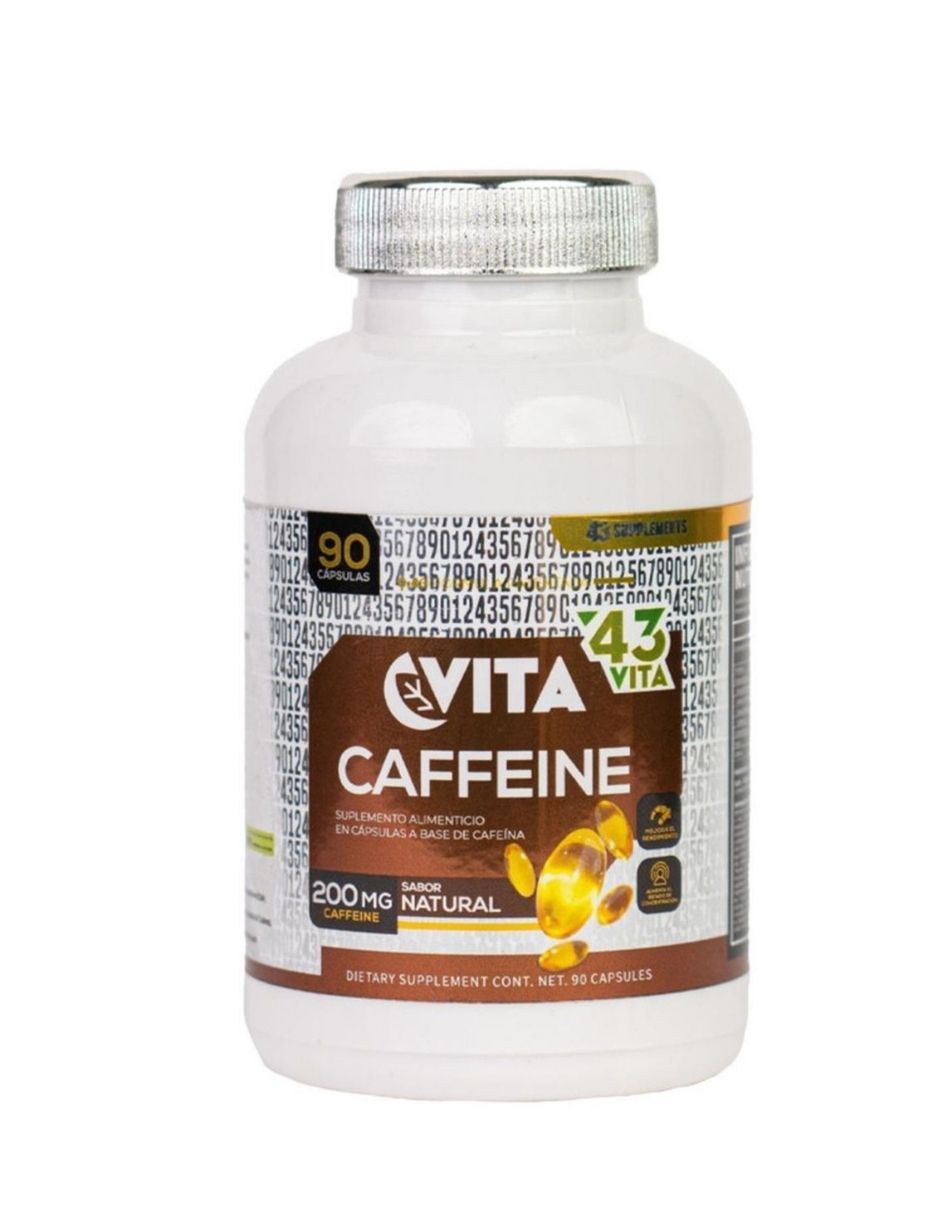 Suplemento deportivo caffeine 43 90 cápsulas 200mg con cafeína Suplemento deportivo caffeine 43 90 cápsulas 200mg con cafeína