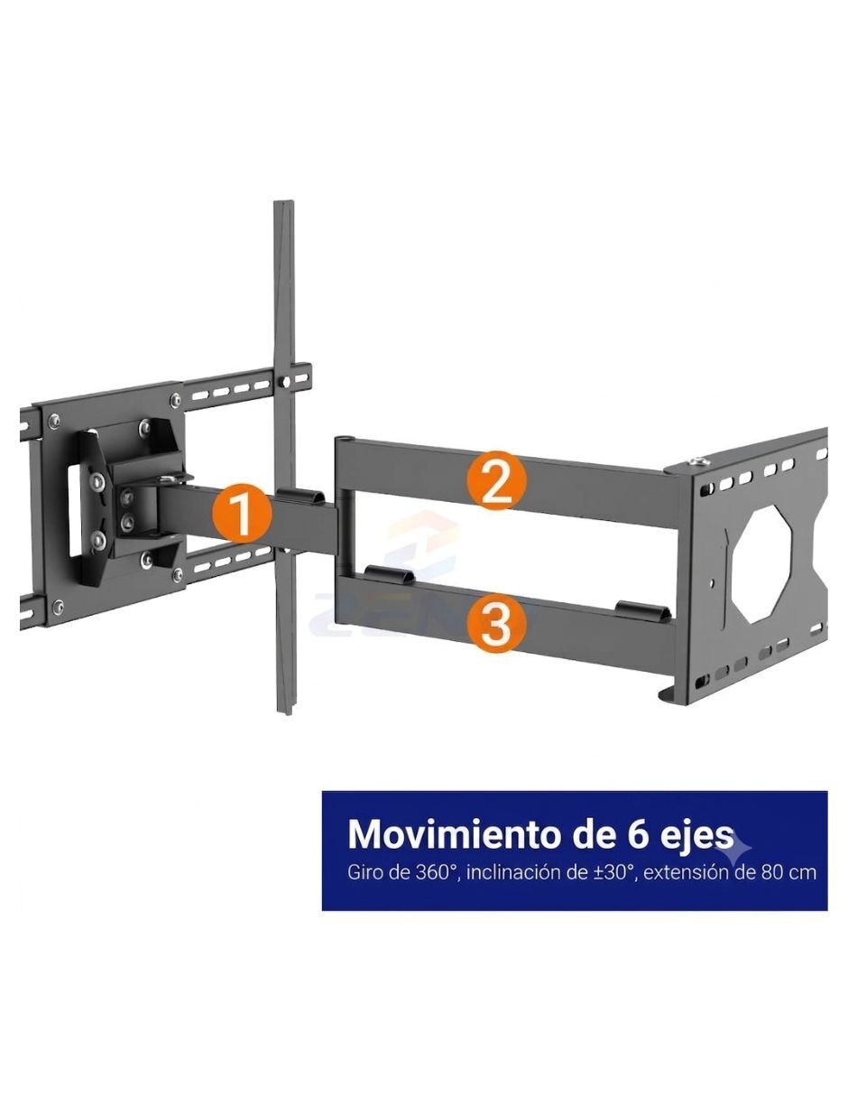 Soporte de pared north bayou para pantalla articulado 42 - 80 pulgadas 2