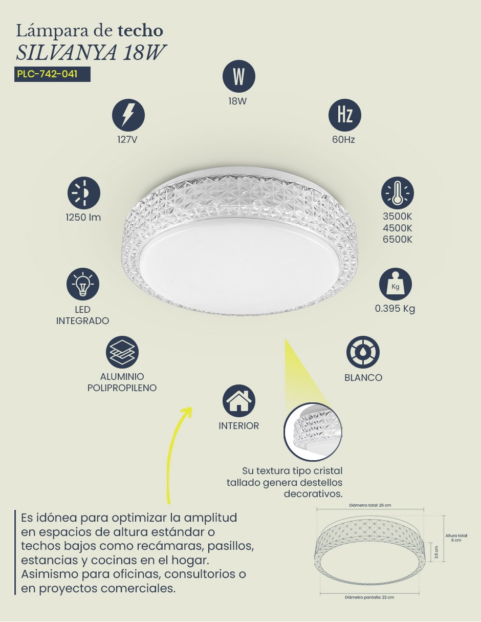 Plafón LED Silvanya 7