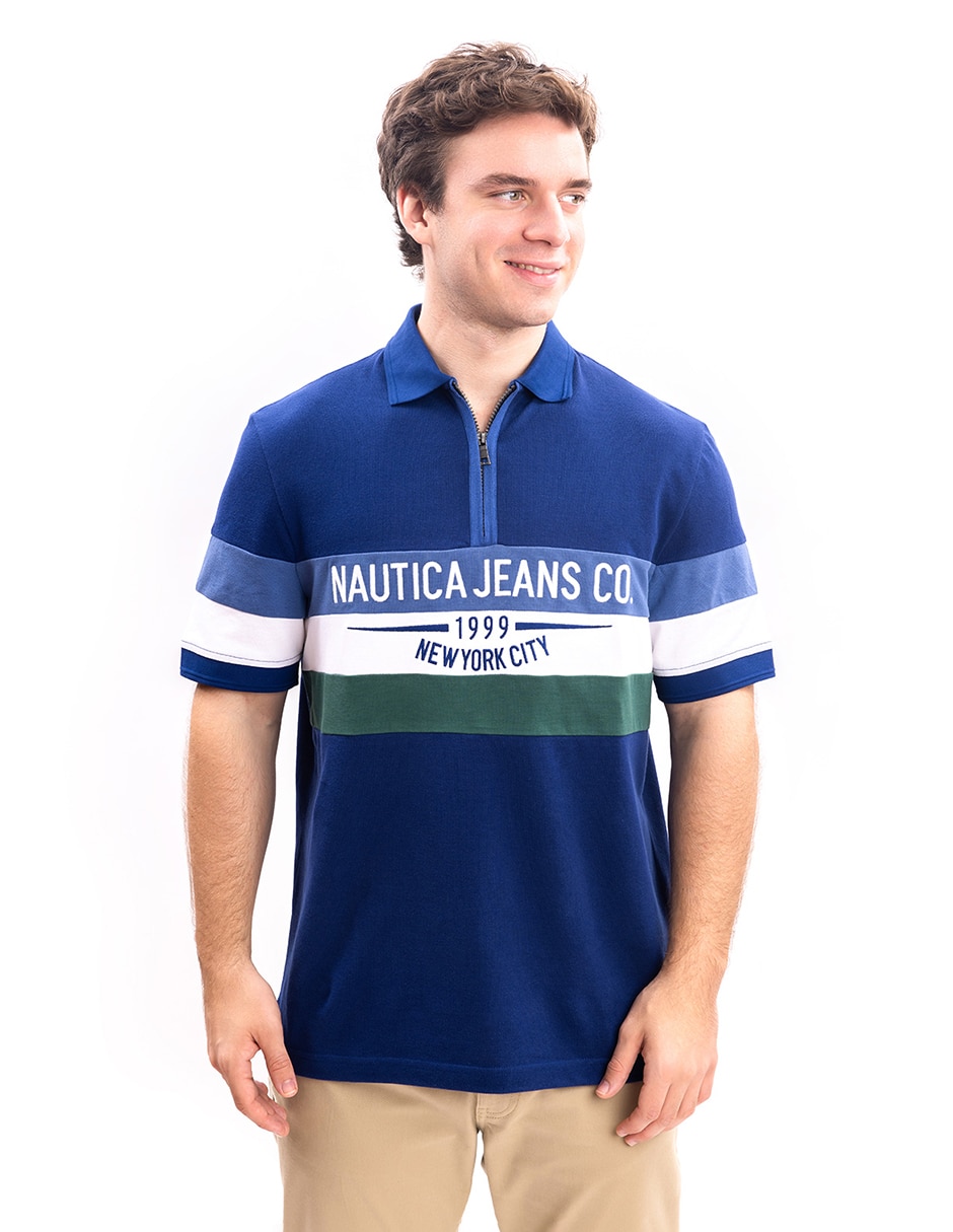 Playera nautica cuello polo para hombre